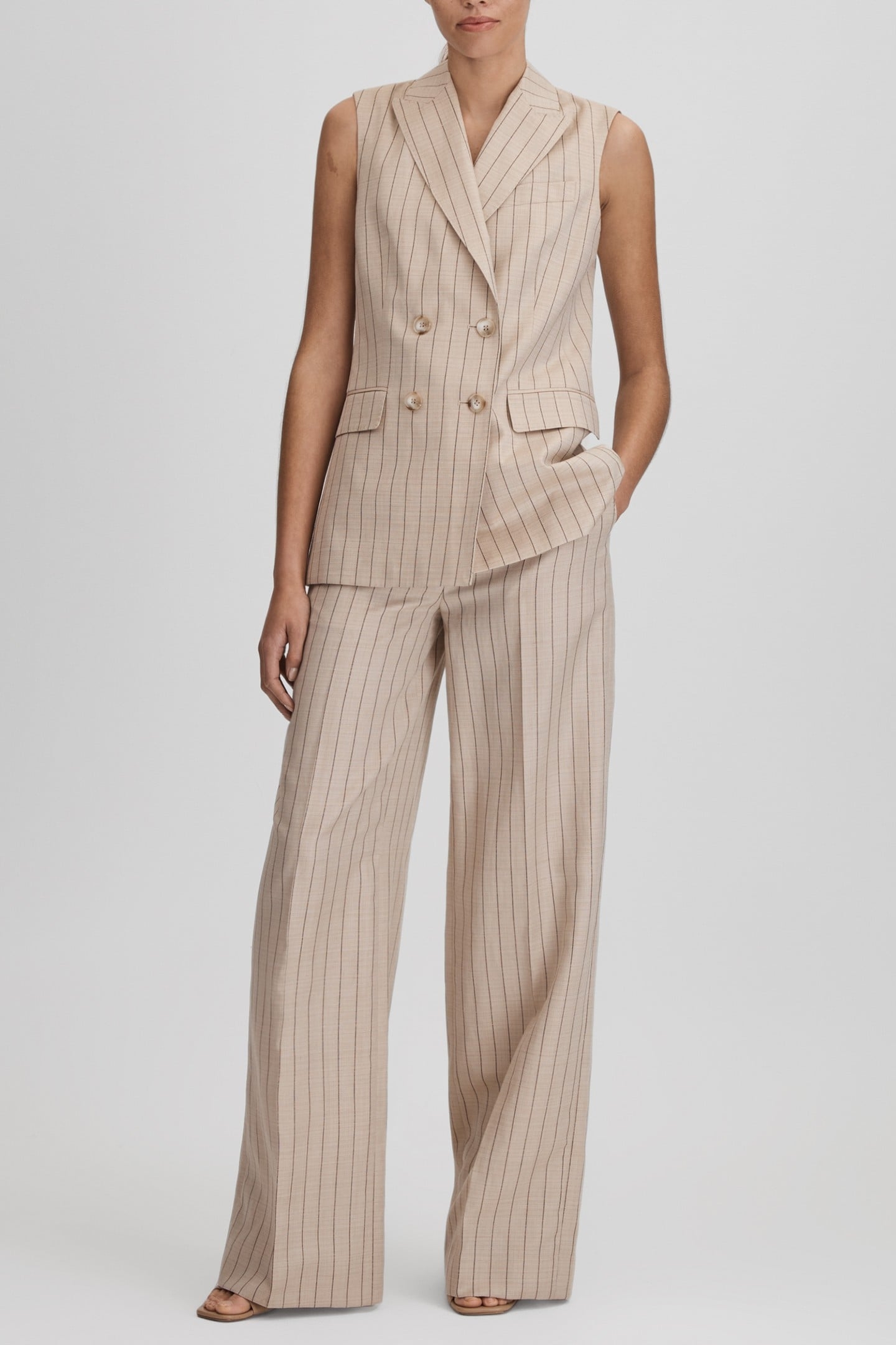 PIN STRIPE WAISTCOAT NEUTRAL 2