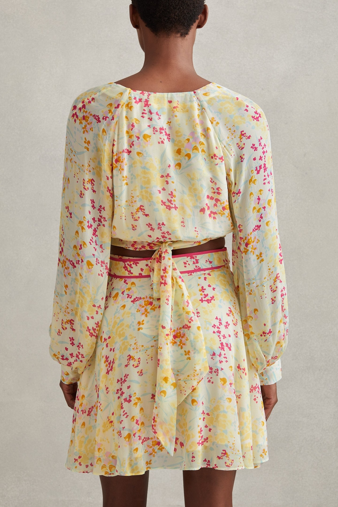 BUTTERCUP PRINTED FLIPPY SKIRT PINK/YELLOW 2