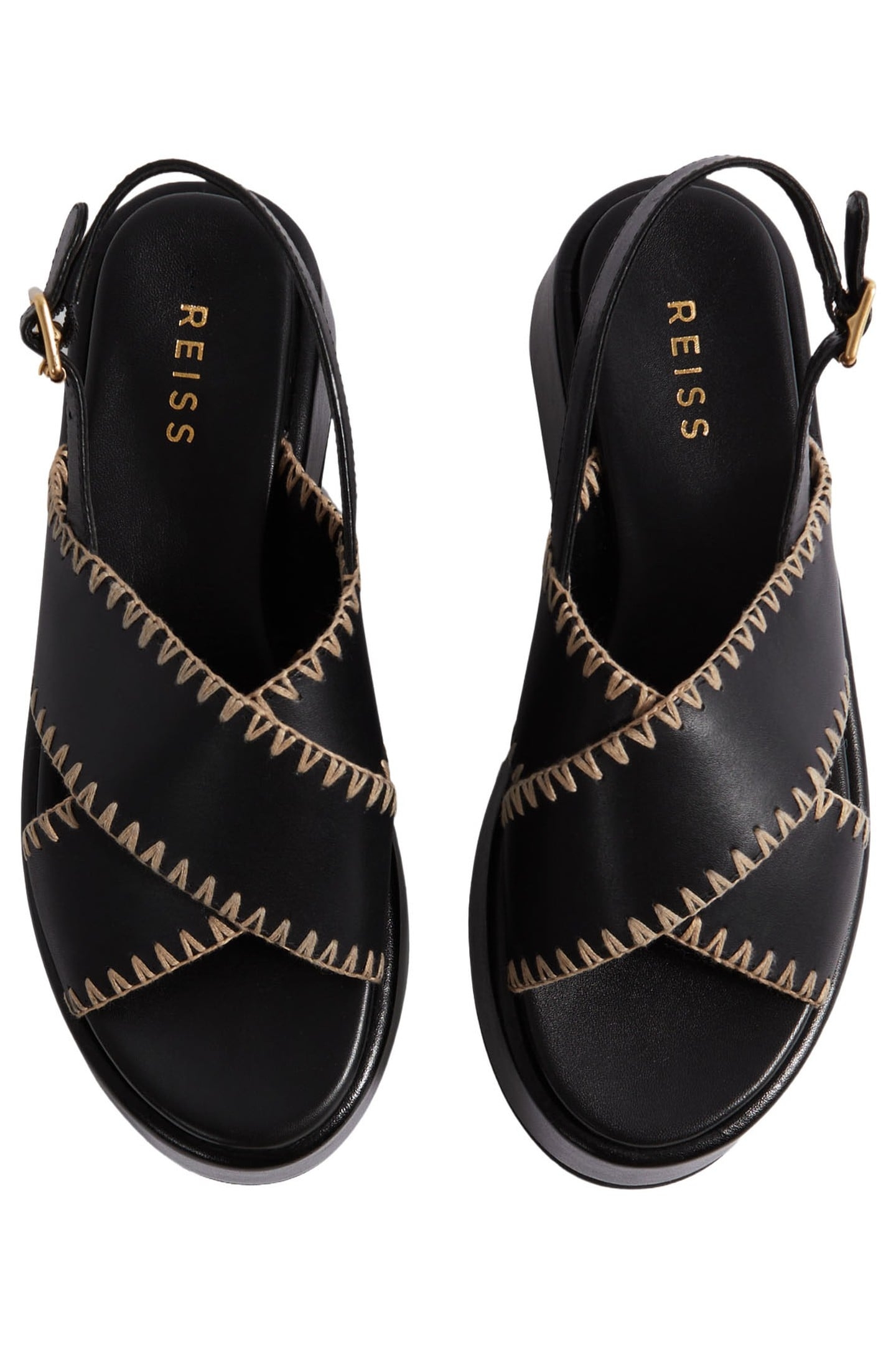 CROSHORTSLEEVE BACK STITCH SANDAL BLACK 2