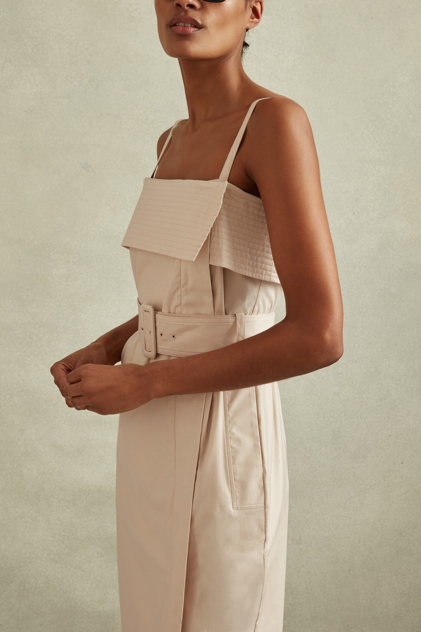 COTTON CARGO MIDI DRESS STONE 4