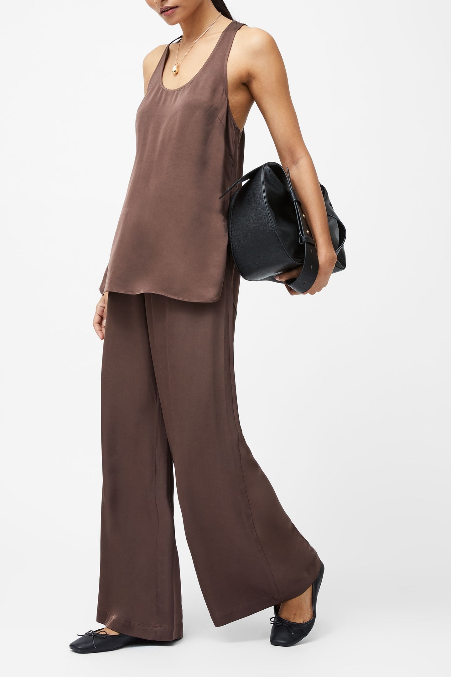 SERA SATIN TANK TOP WALNUT BROWN 1