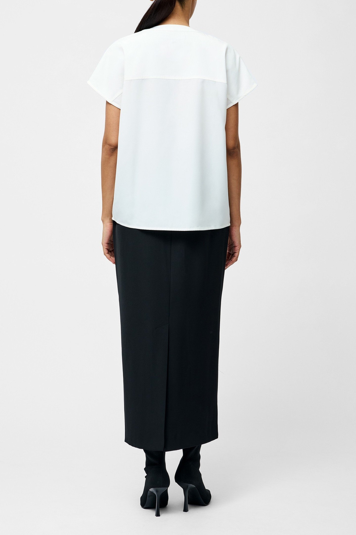 CAPRIANA CREPE CAP SLEEVE TOP SUMMER WHITE 3