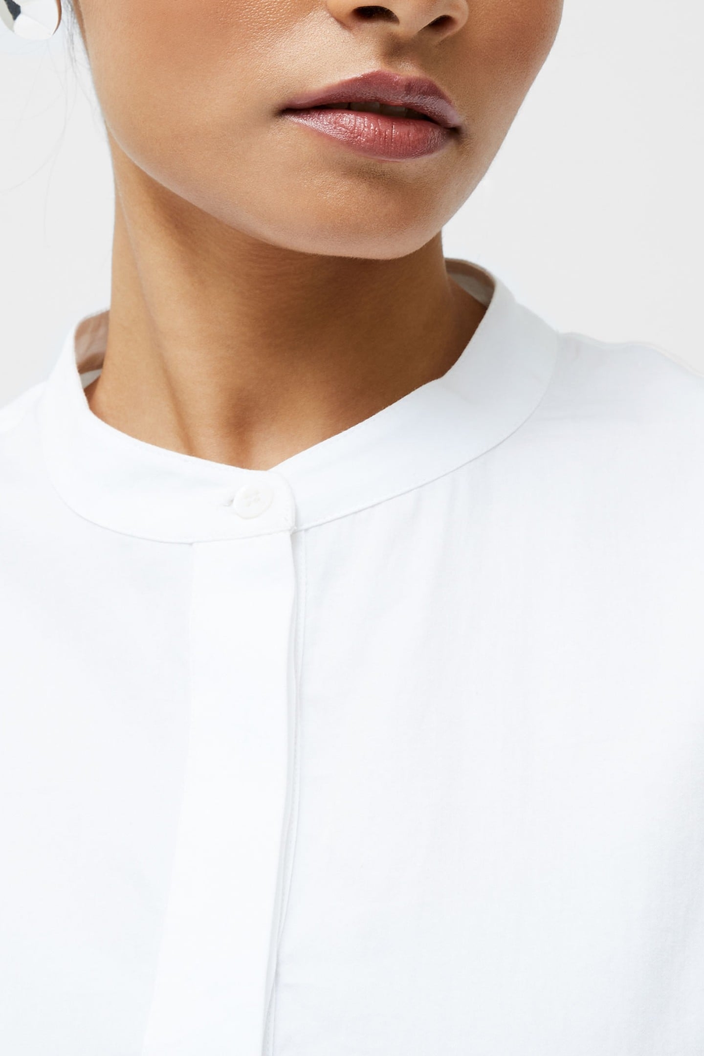 ALEXIS COTTON SHEER SLV SHIRT LINEN WHITE 3