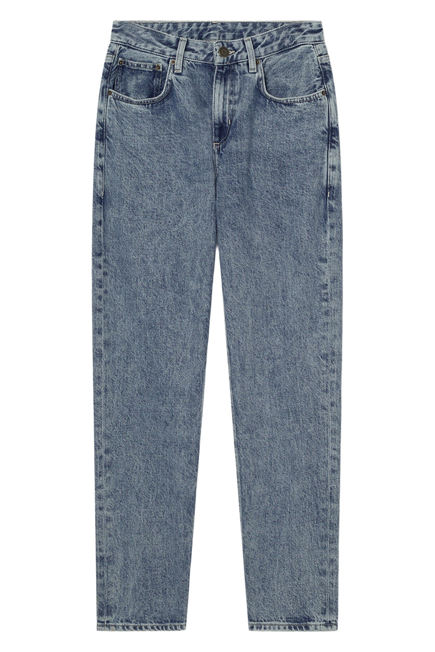 5 POCKETS STRAIGHT LONG LOW WAIST JEANS LIGHT BLUE STONE 1