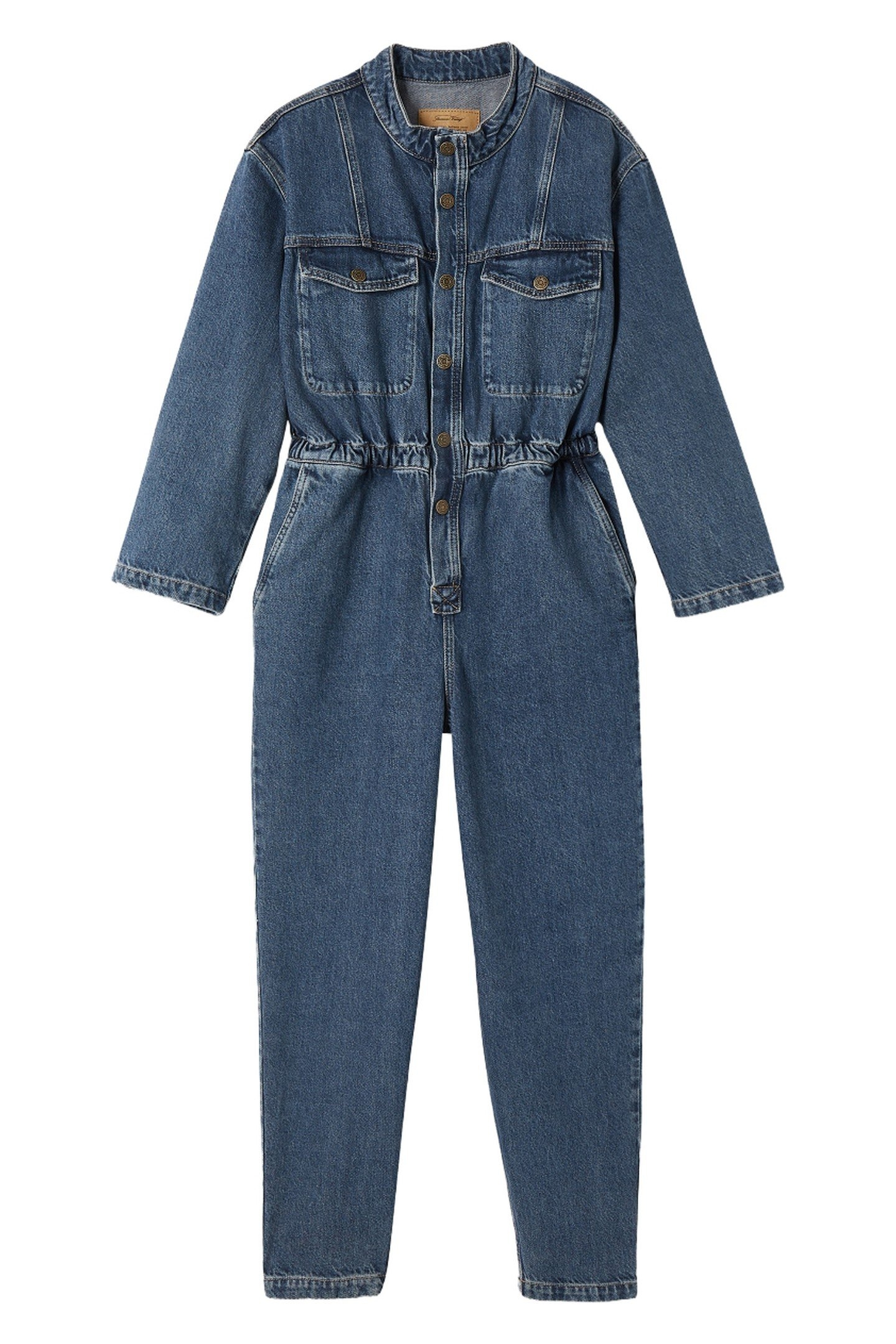 LONG-SLEEVED JUMPSUIT WITH BUTTON-DOWN COLLAR BLUE STONE 1