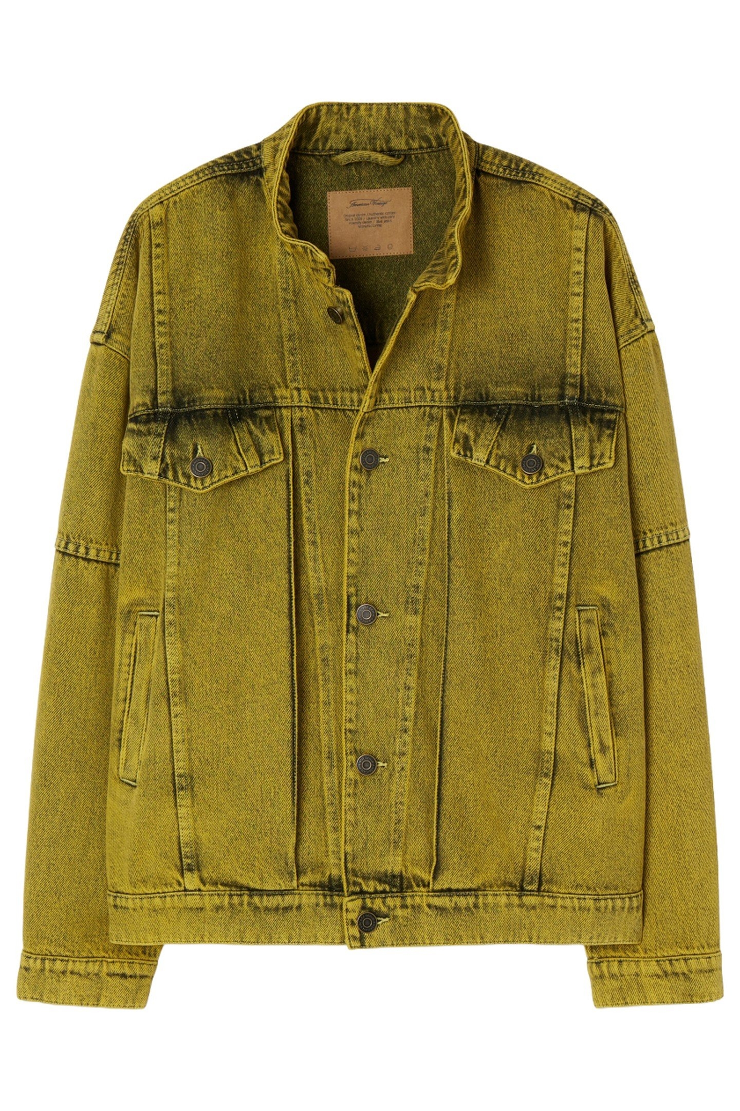 LONG-SLEEVED JACKET WITH MANDARIN COLLAR YELLOW OVERDYE 1