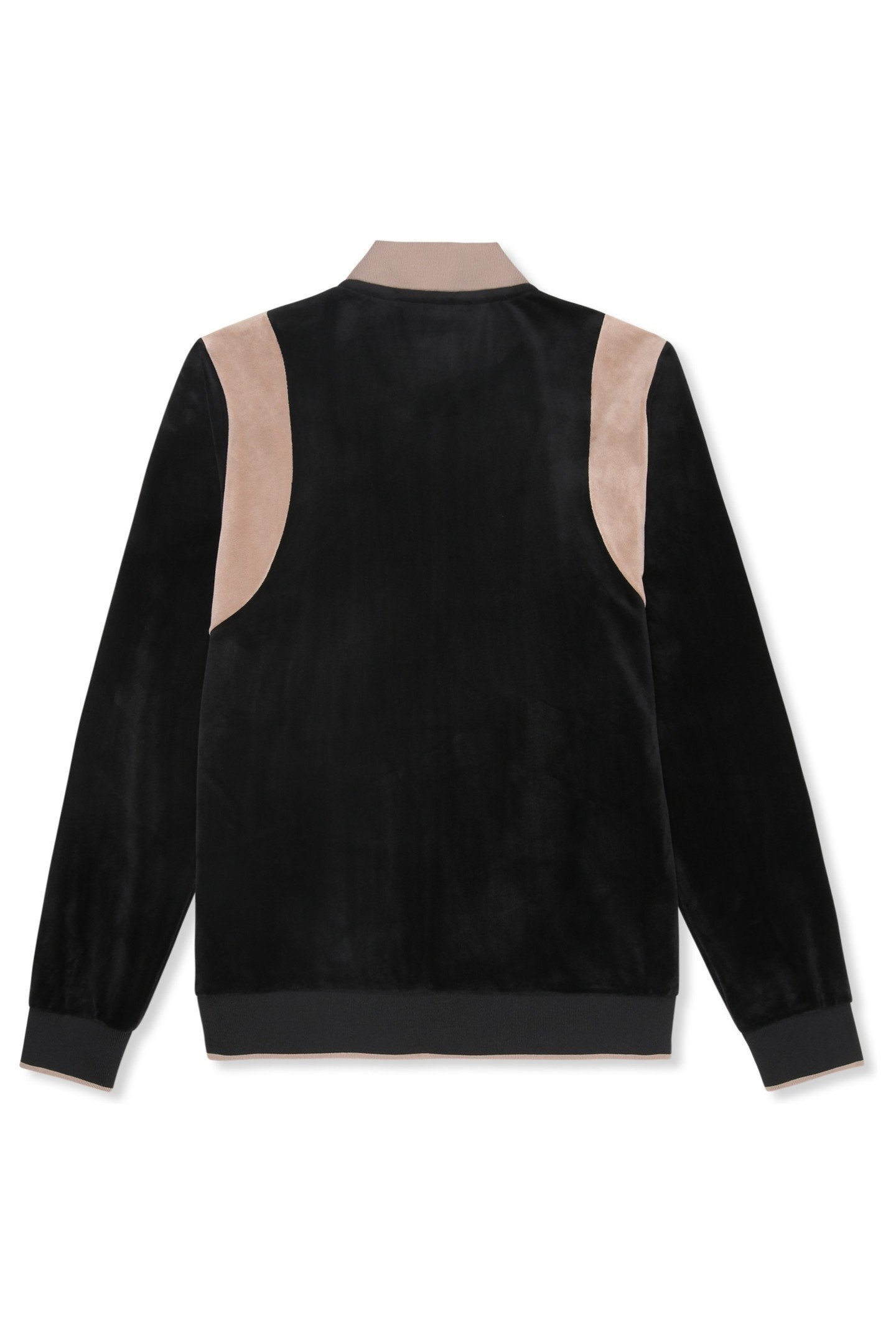 ADRIANO REGULAR VELOUR TRACK JACKET BLACK-TAUPE GRAY 5