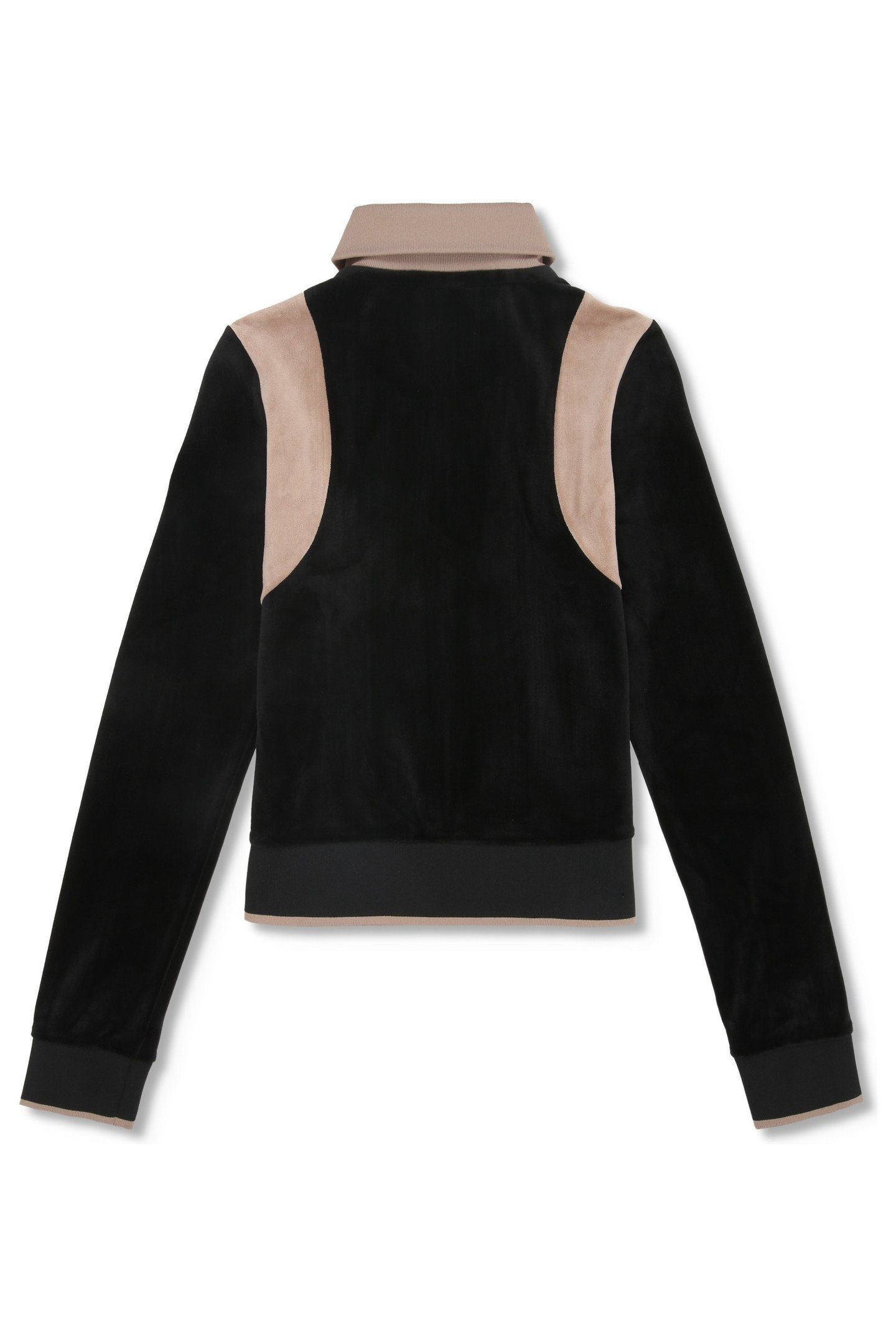 ADRIANO SLIM VELOUR TRACK JACKET BLACK-TAUPE GRAY 4