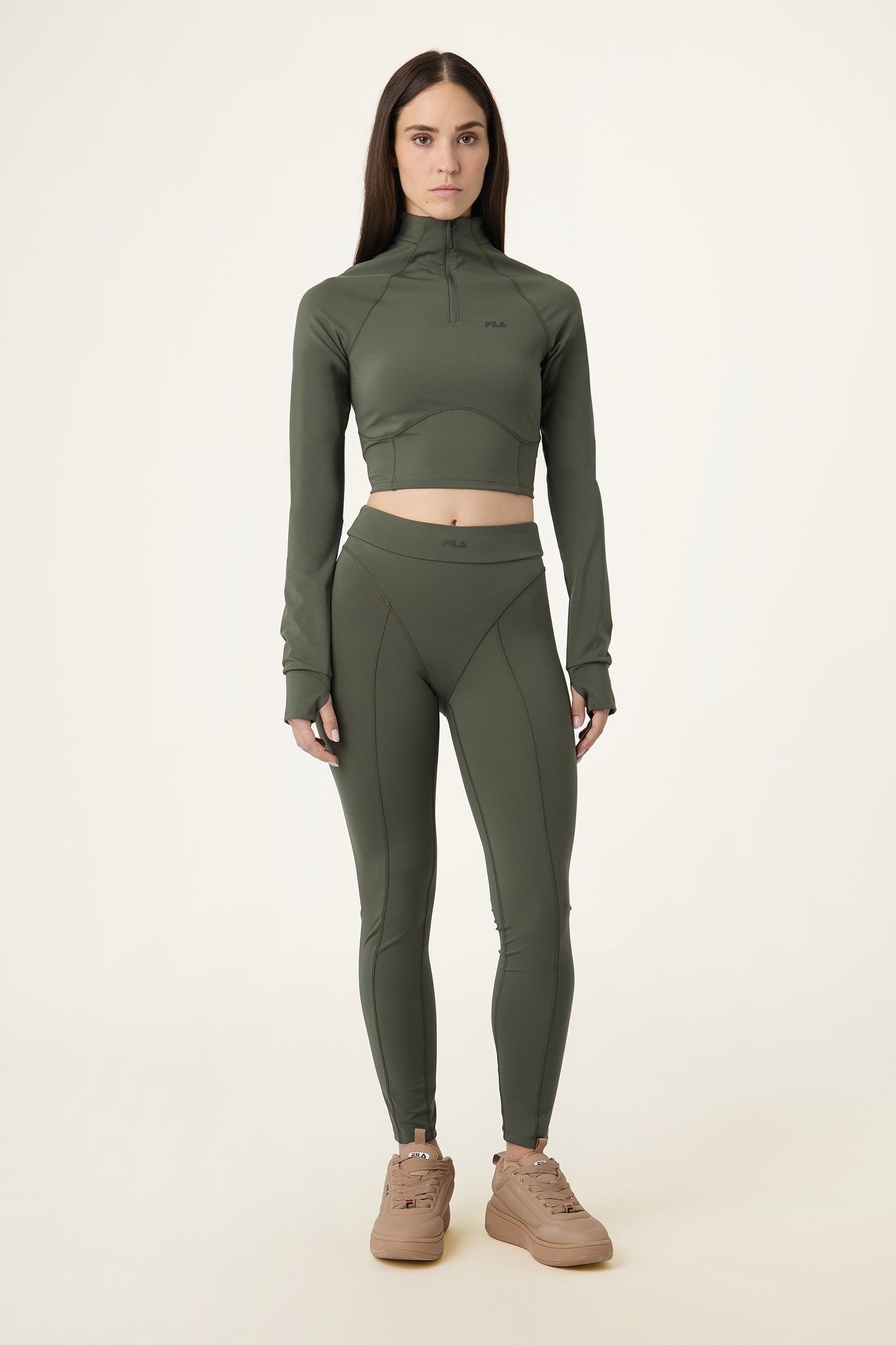 CORSICO SLIM CROPPED SCULPTURAL HALF-ZIP SHIRT DEEP DEPTHS 2