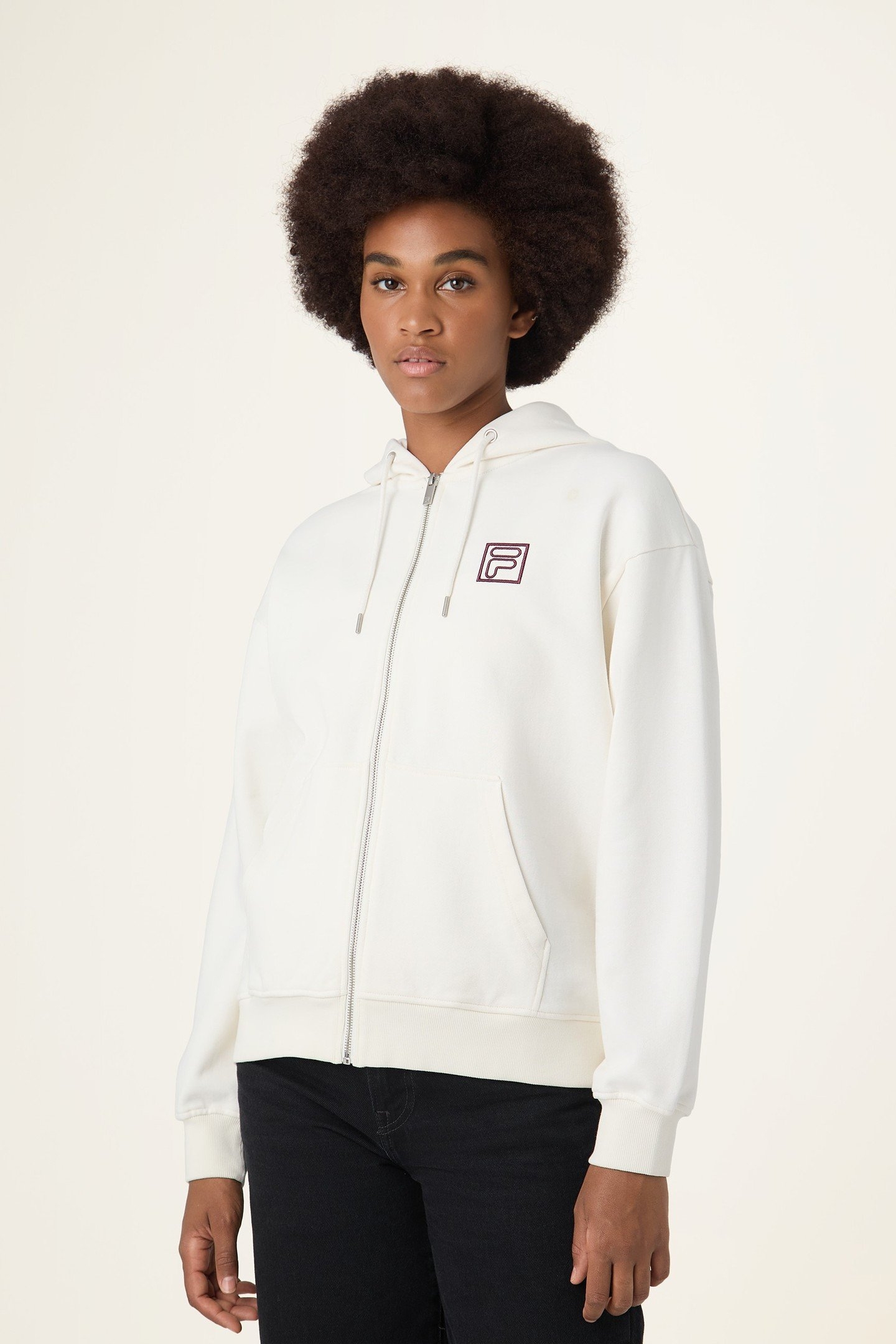 LAGRIO LOOSE ZIP HOODIE EGRET 2