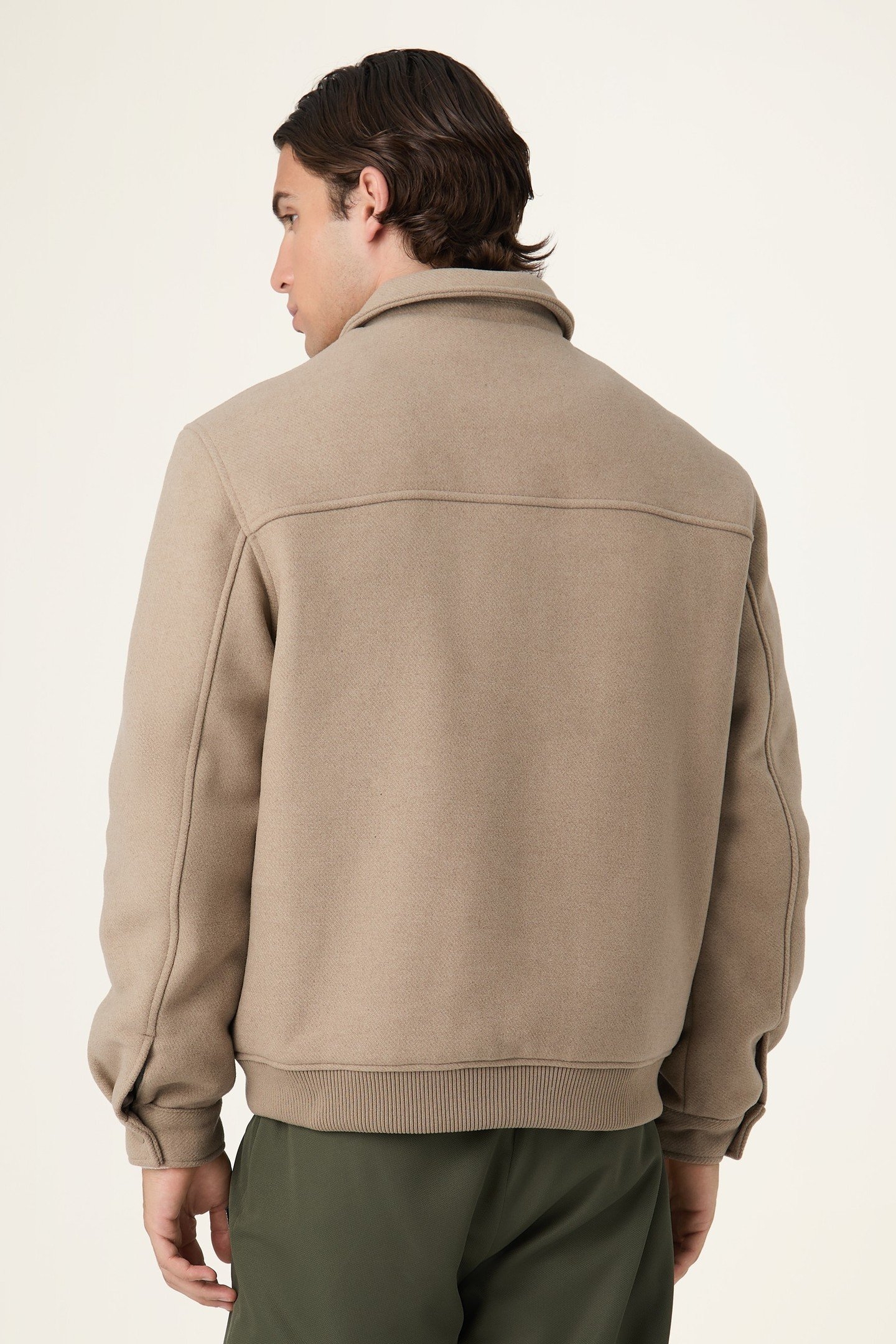 COMO REGULAR FELTED VARSITY JACKET WEATHERED TEAK 3