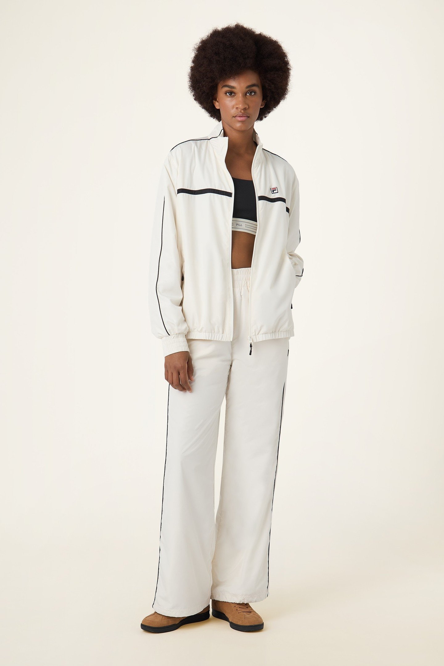 SAN SIRO WIDE WOVEN TRACK PANTS EGRET 1