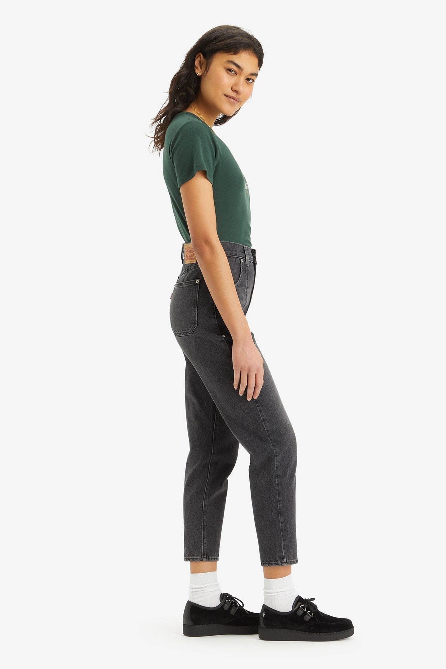 HW MOM JEAN WORKWEAR SQUARE PEG BLACK 2