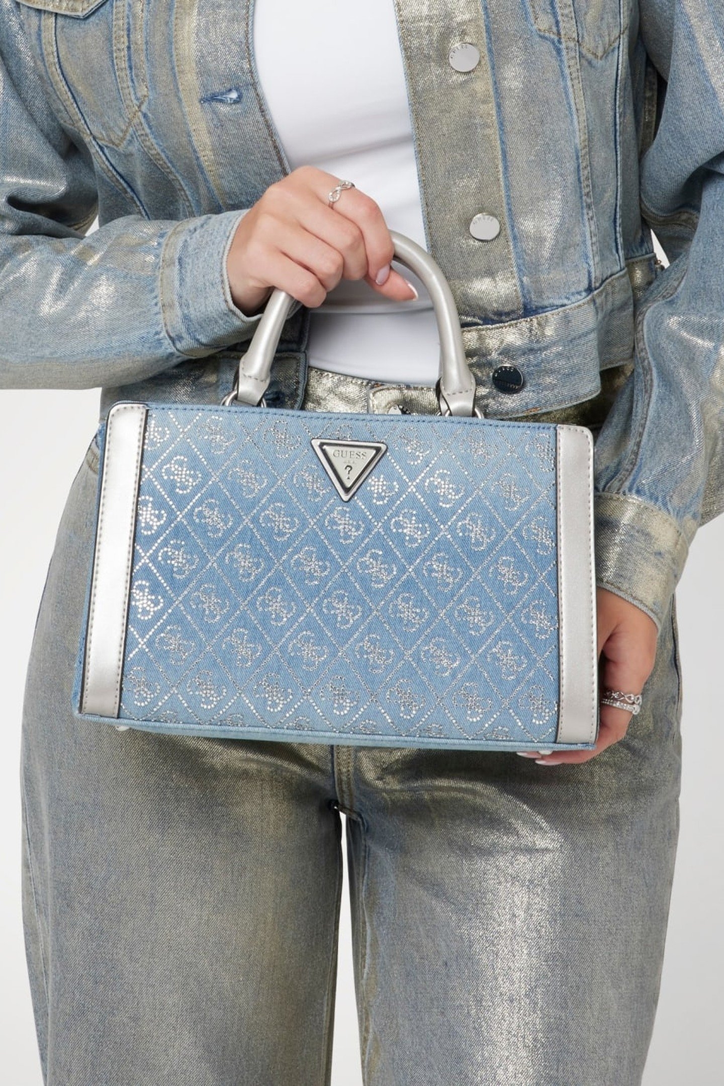 DILI SMALL SATCHEL DENIM LOGO 6