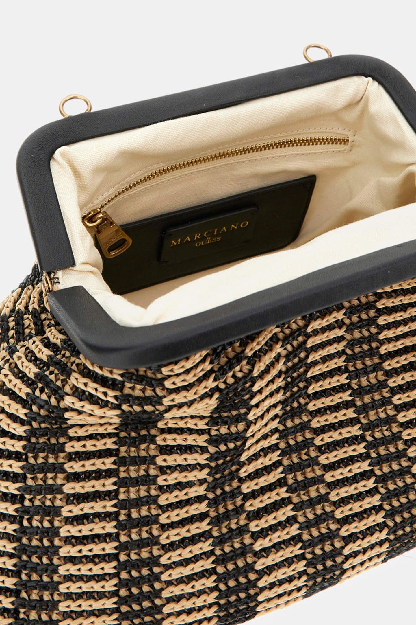 RAFFIA POUCH BLACK/NATURAL 7