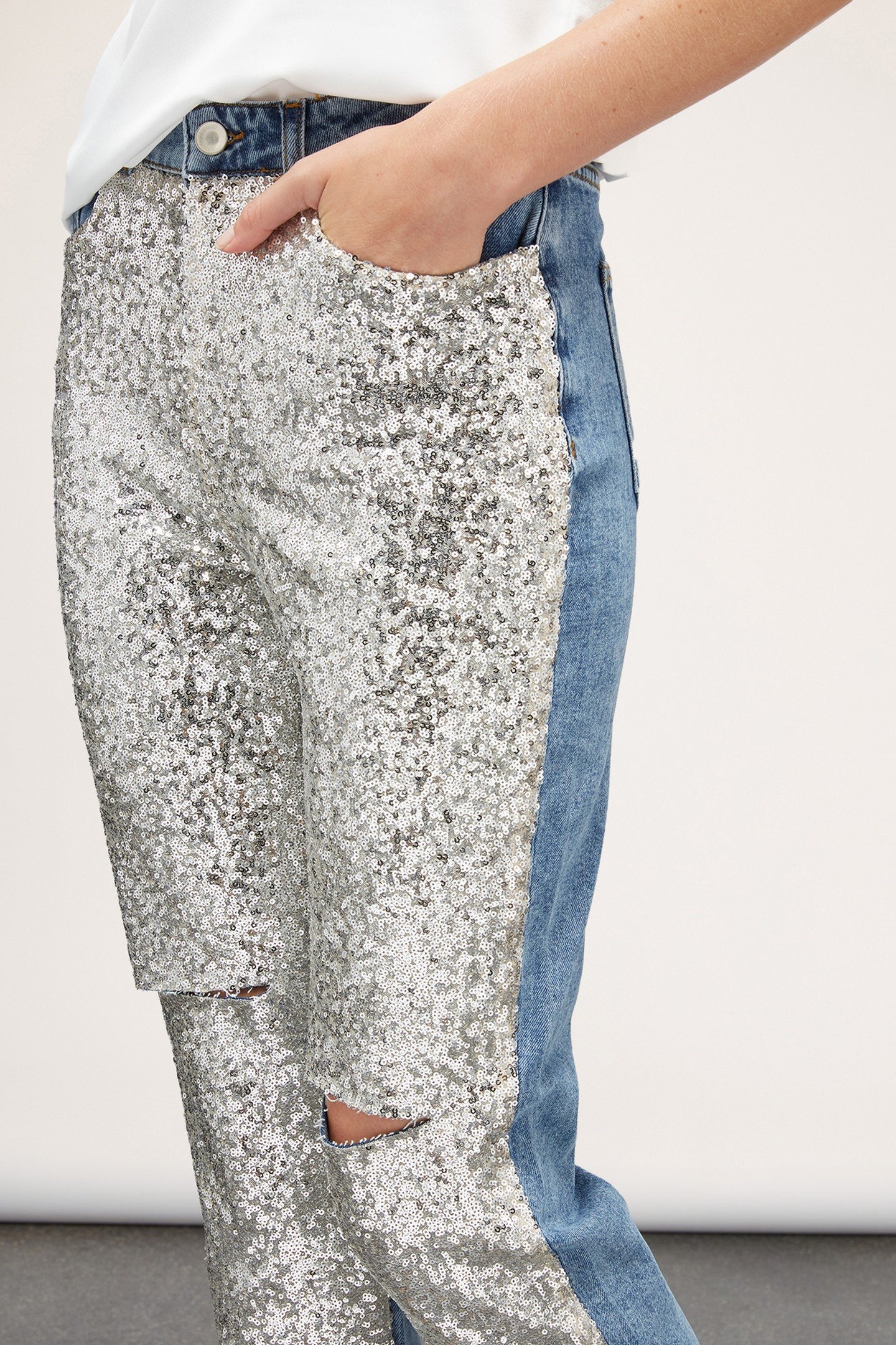 JEANS REGULAR FULL PAILLETTES SILVER 4