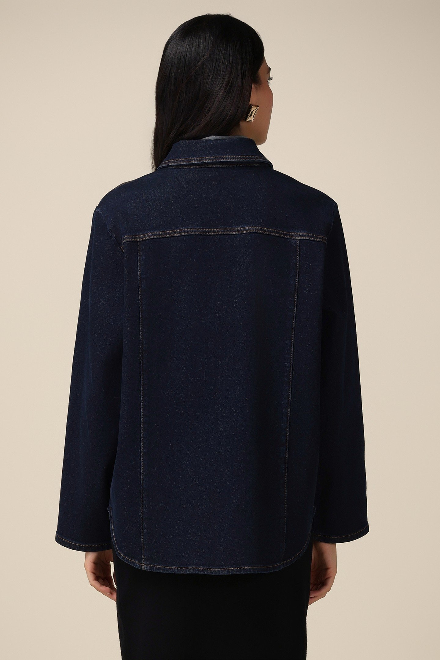 DENIM SHIRT WITH JEWEL BUTTONS BLUE 2