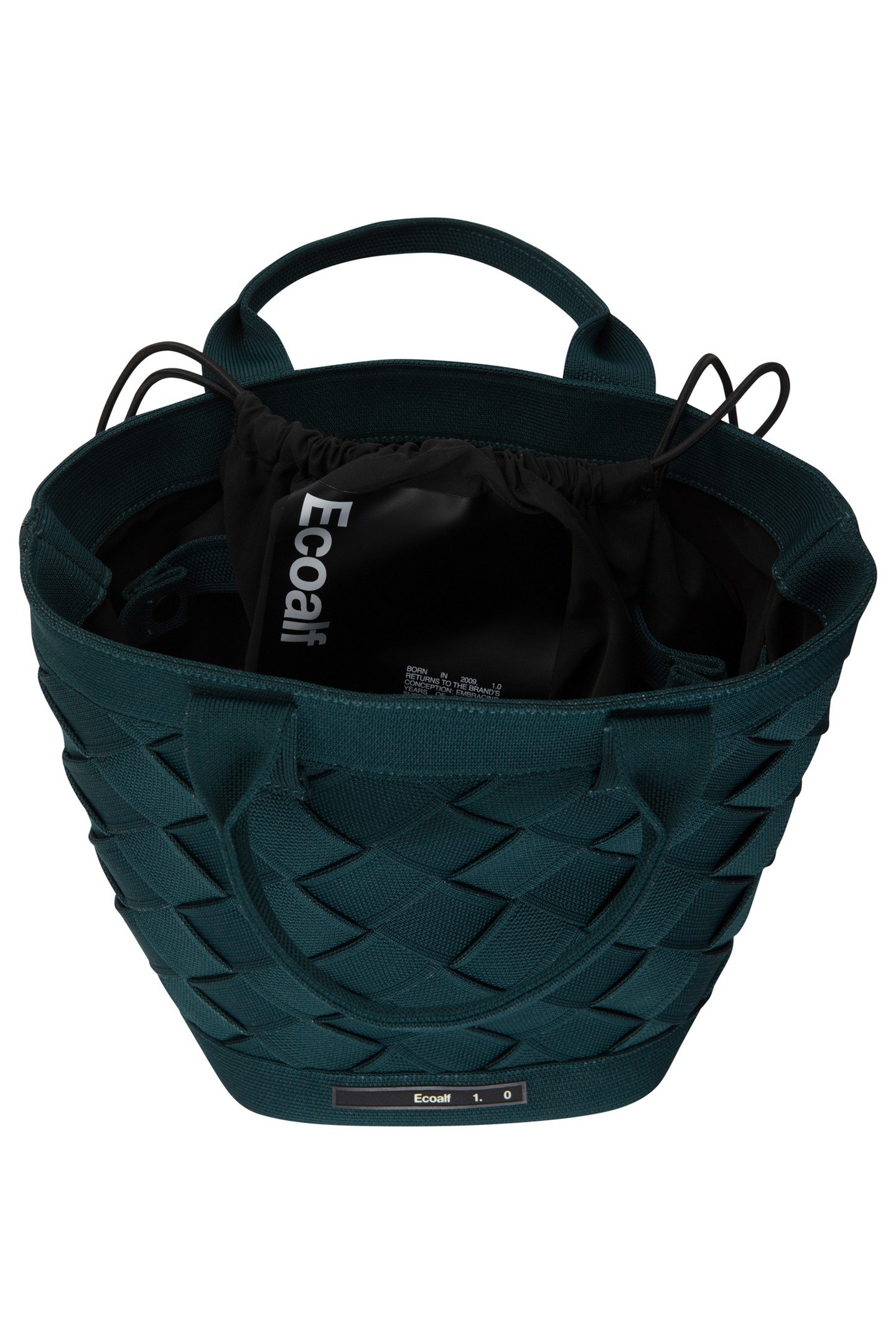 CHARLYALF WOVEN BAG GREEN BOTTLE 4