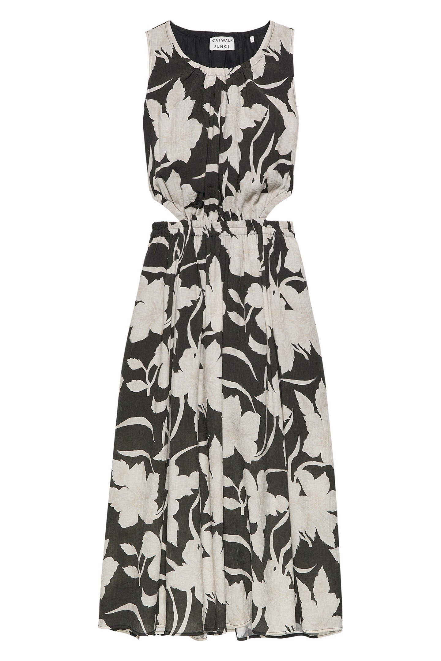 CUT OUT HIBISCUS DRESS BLACK 1