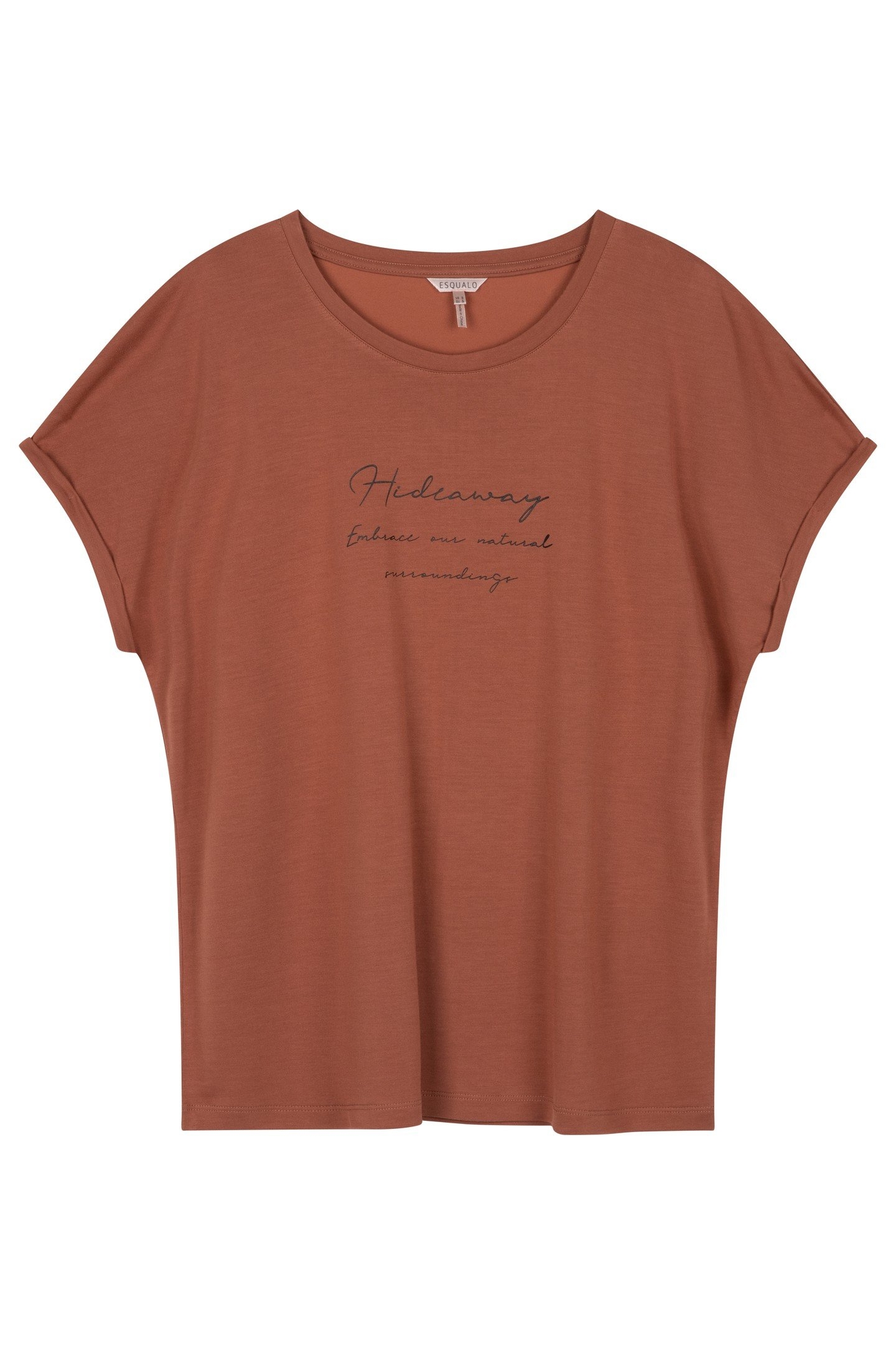 T-SHIRT MODAL PRINT "HIDEAWAY" COPPER BROWN 4