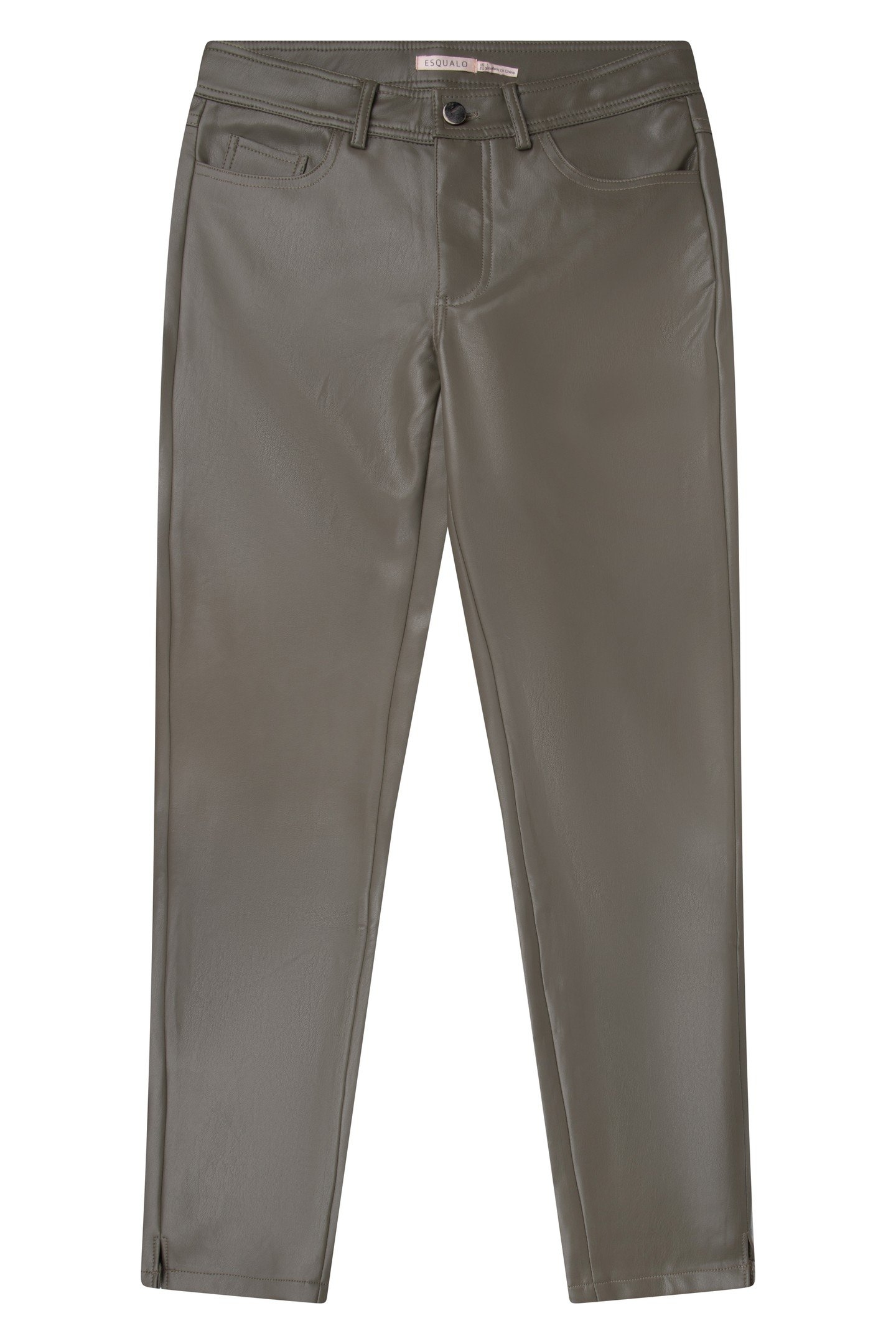 TROUSERS ZIPPER PU LEAF GREEN 4