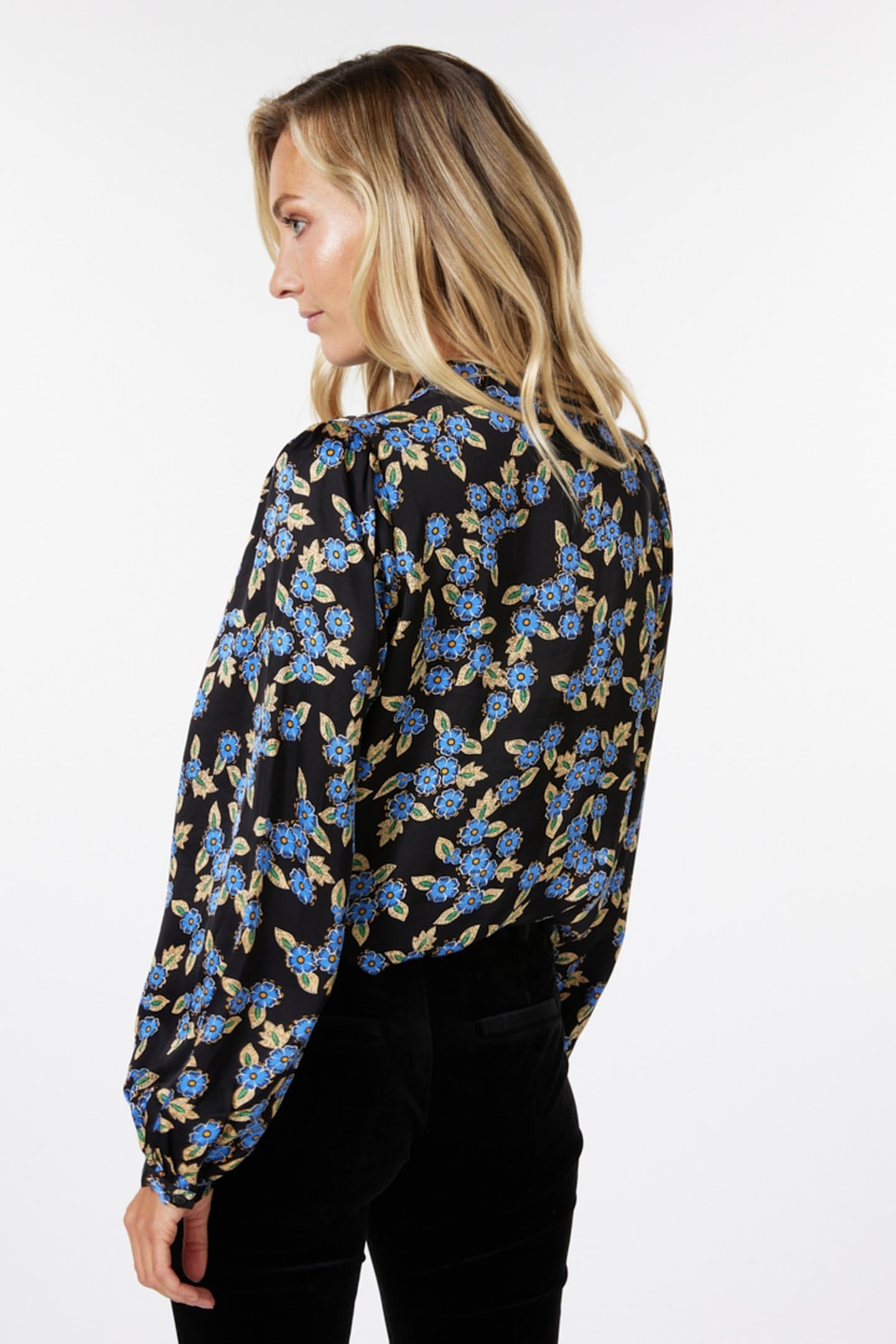 BLOUSE PUFF SLEEVE BLUE MOON PRINT 6