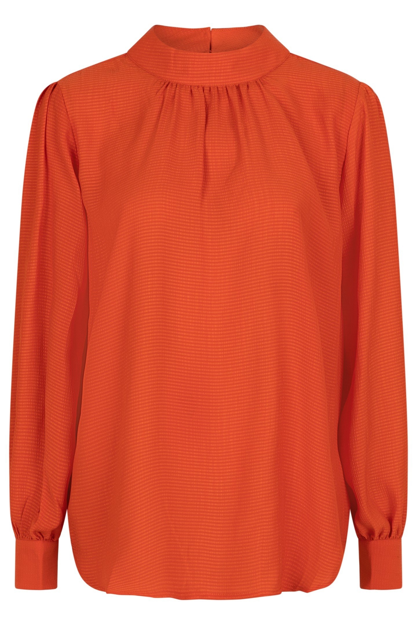 BLOUSE COLLAR GATHERING RED CLAY 4