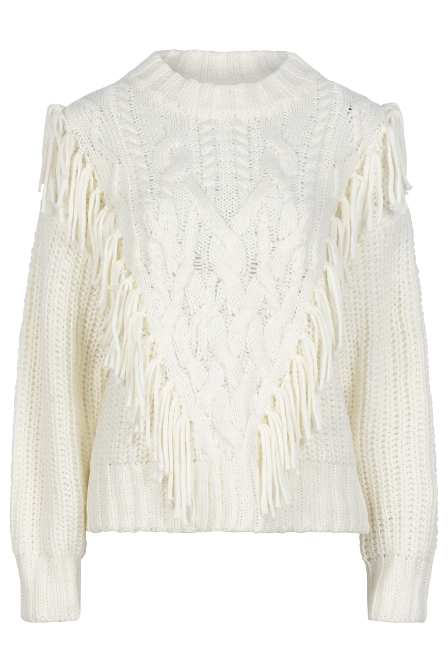 SWEATER CABLE FRINGES OFF WHITE 5