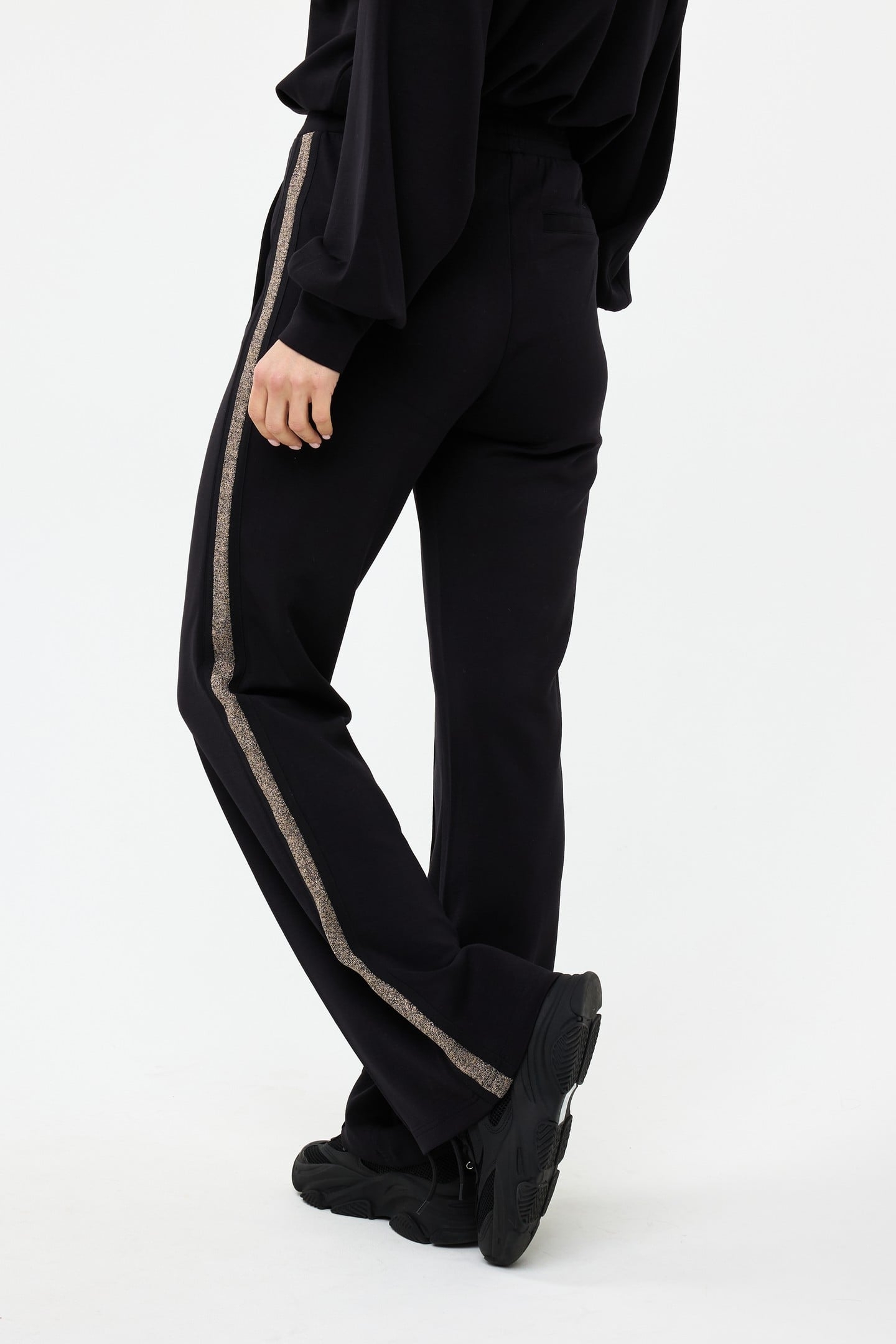 TROUSERS LUREX TAPE MODAL BLACK 3
