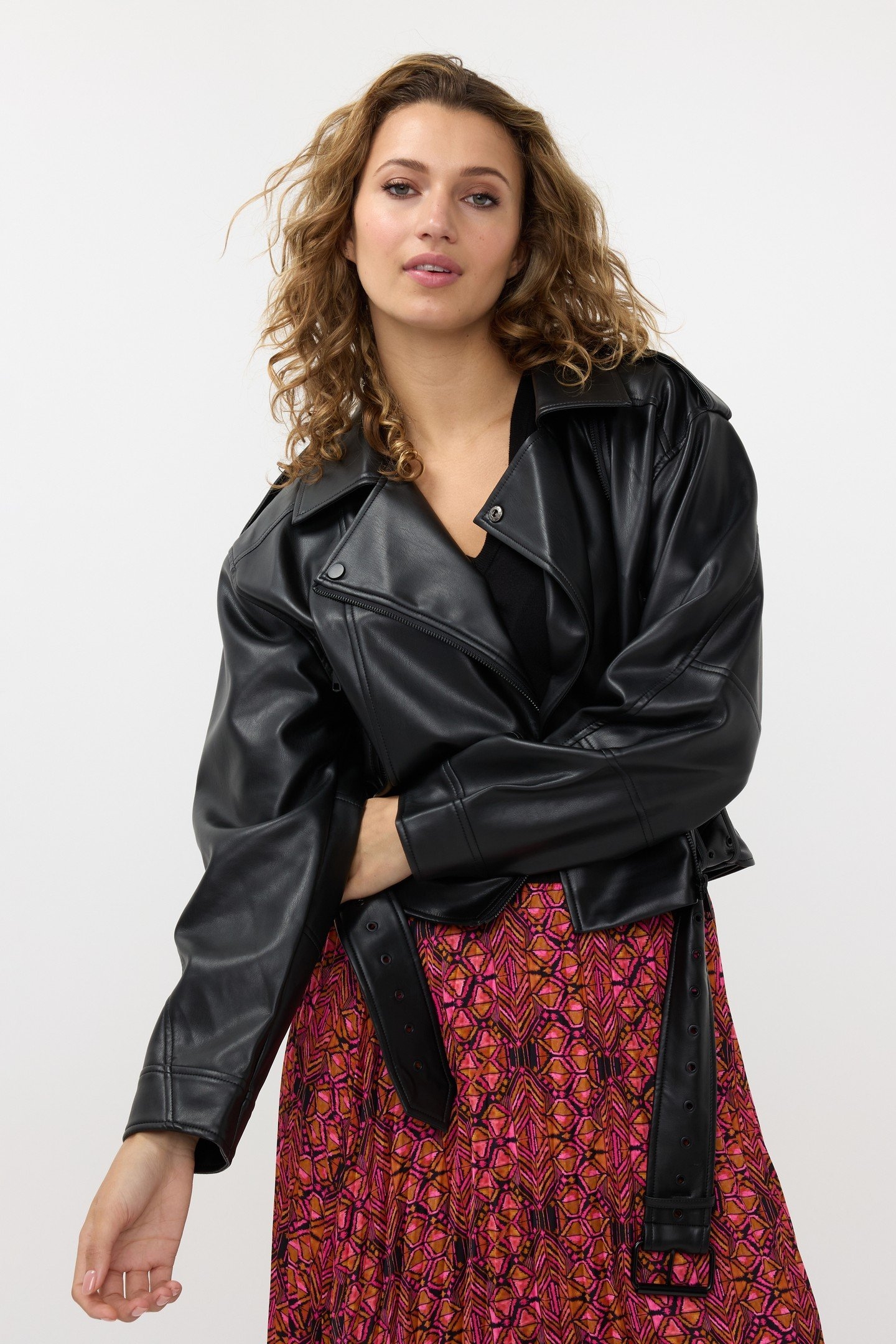 JACKET BIKER VEGAN LEATHER BLACK 1