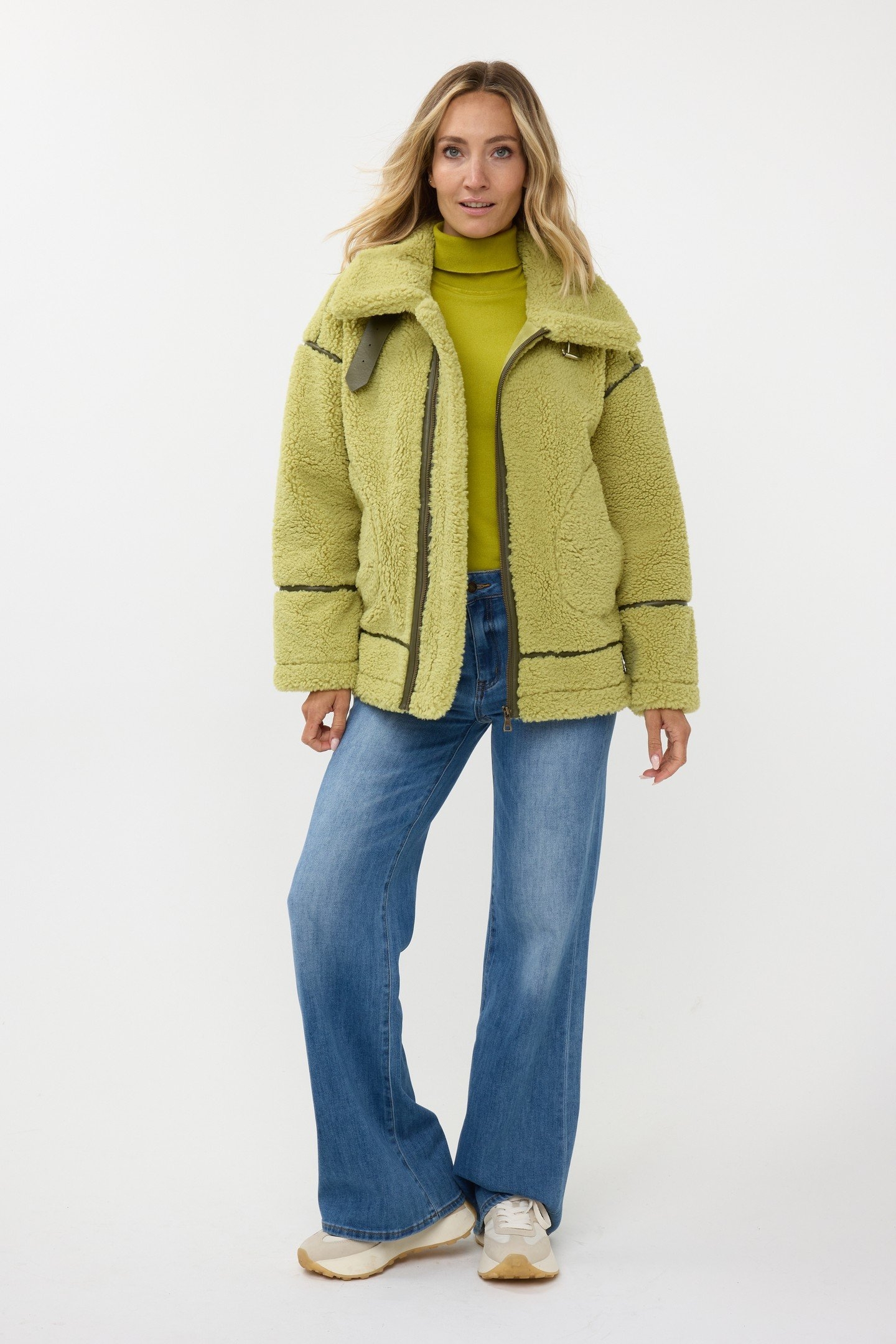 JACKET BONDED SUEDE FAKE FUR LEAF GREEN 1