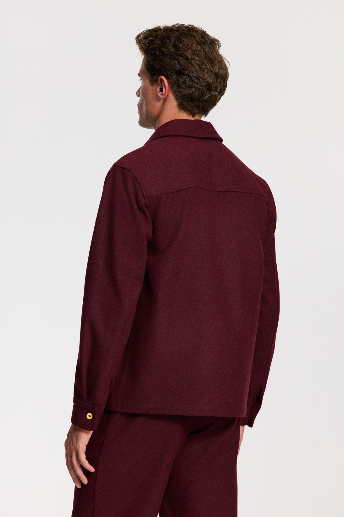 STAN WOOL BLEND LONG SLEEVE SHIRT RED EARTH 4