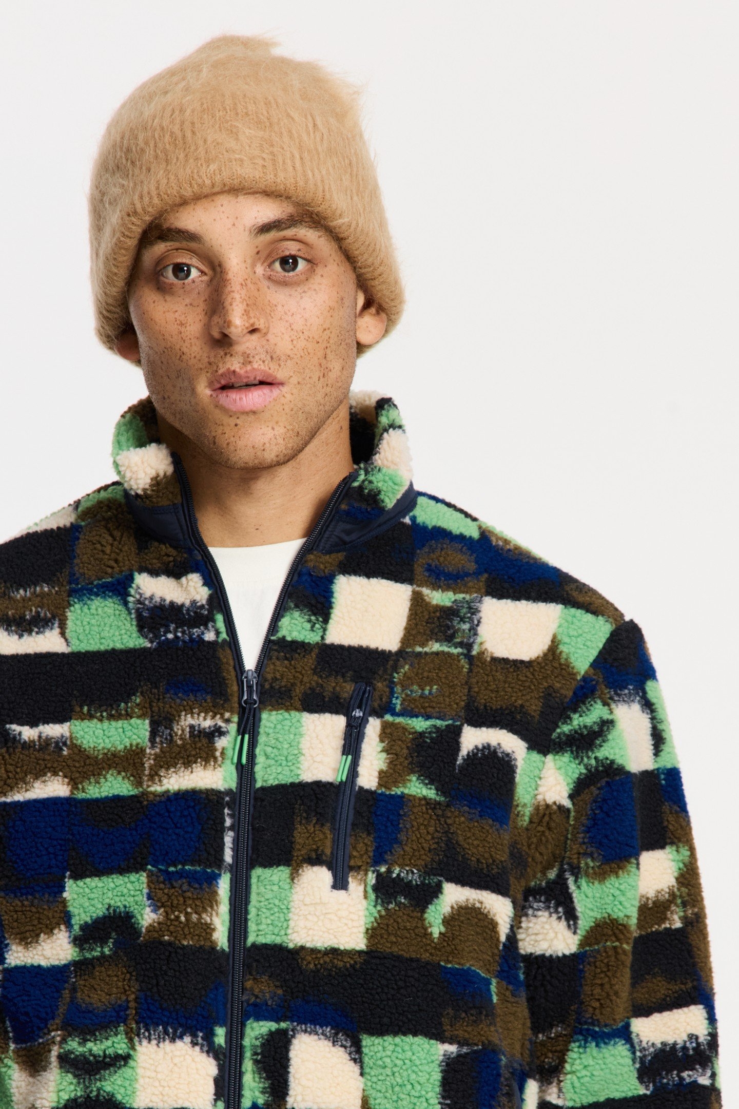 LEE GEO QUILT TEDDY JACKET GREEN OLIVE GEO QUILT 2