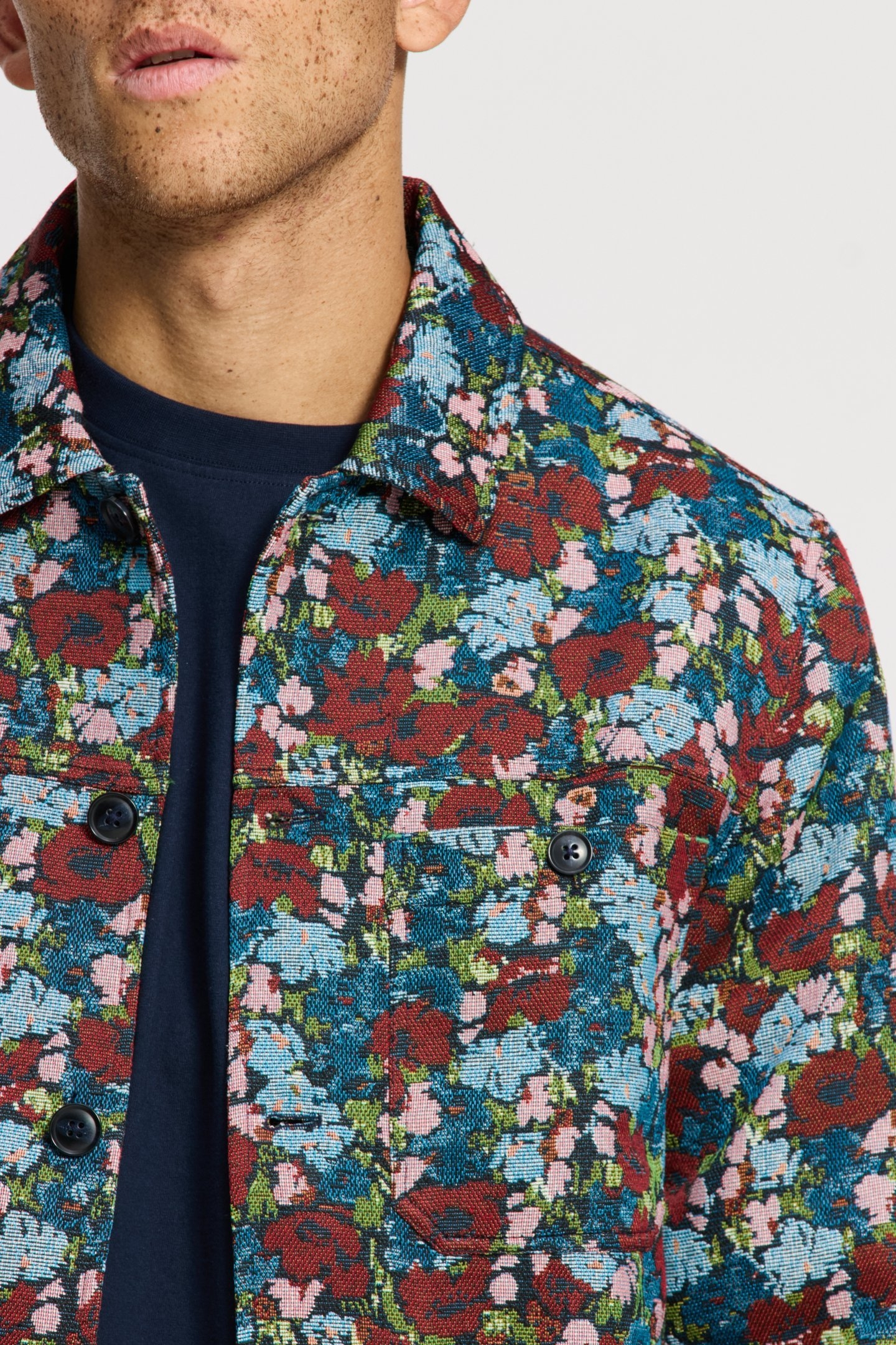 IAN FLORAL FIELD JACKET BLUE DARK NAVY FLORAL 6