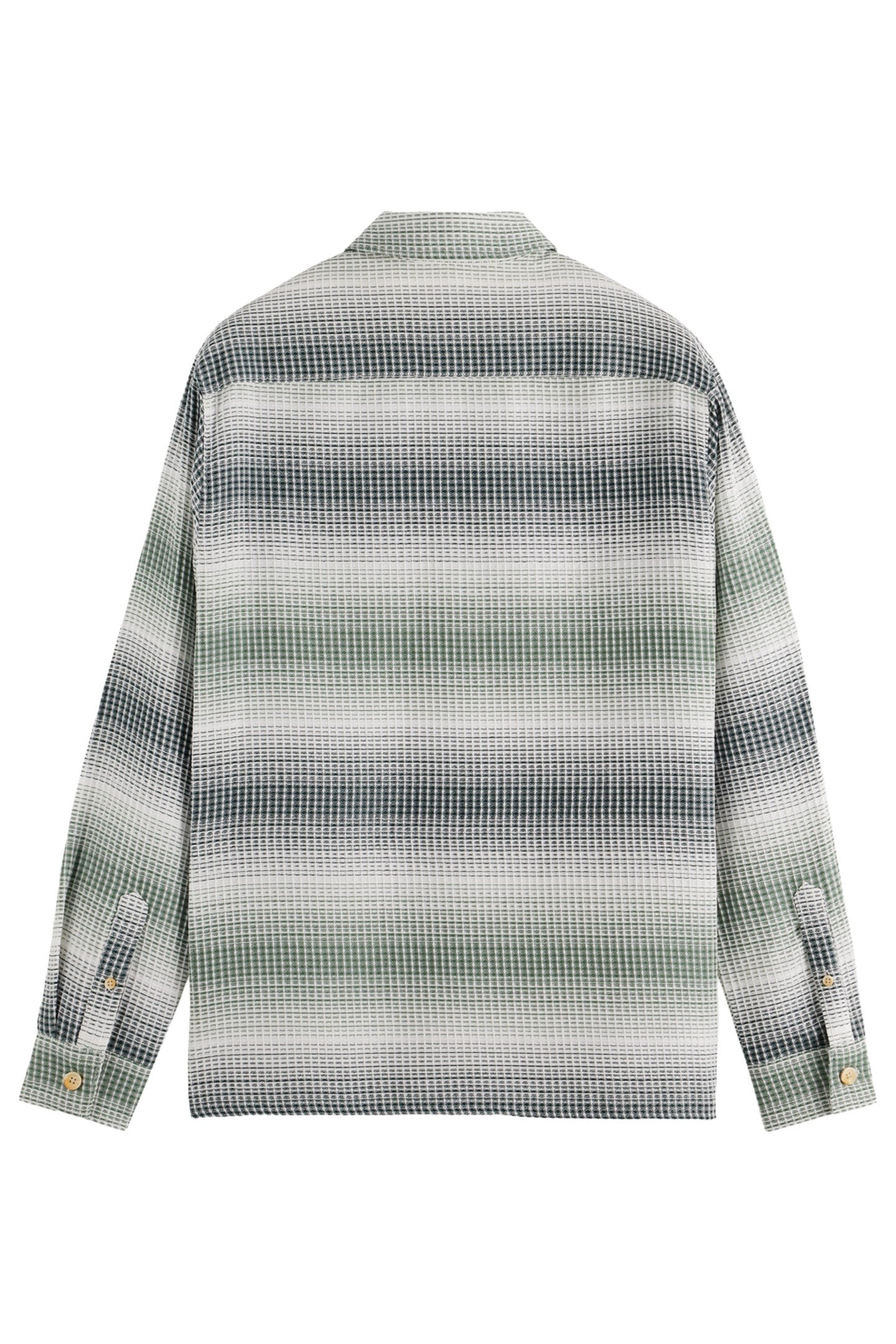 RELAXED FIT STRIPE WAFFLE SHIRT AMSTERDAM GREEN STRIPE 2