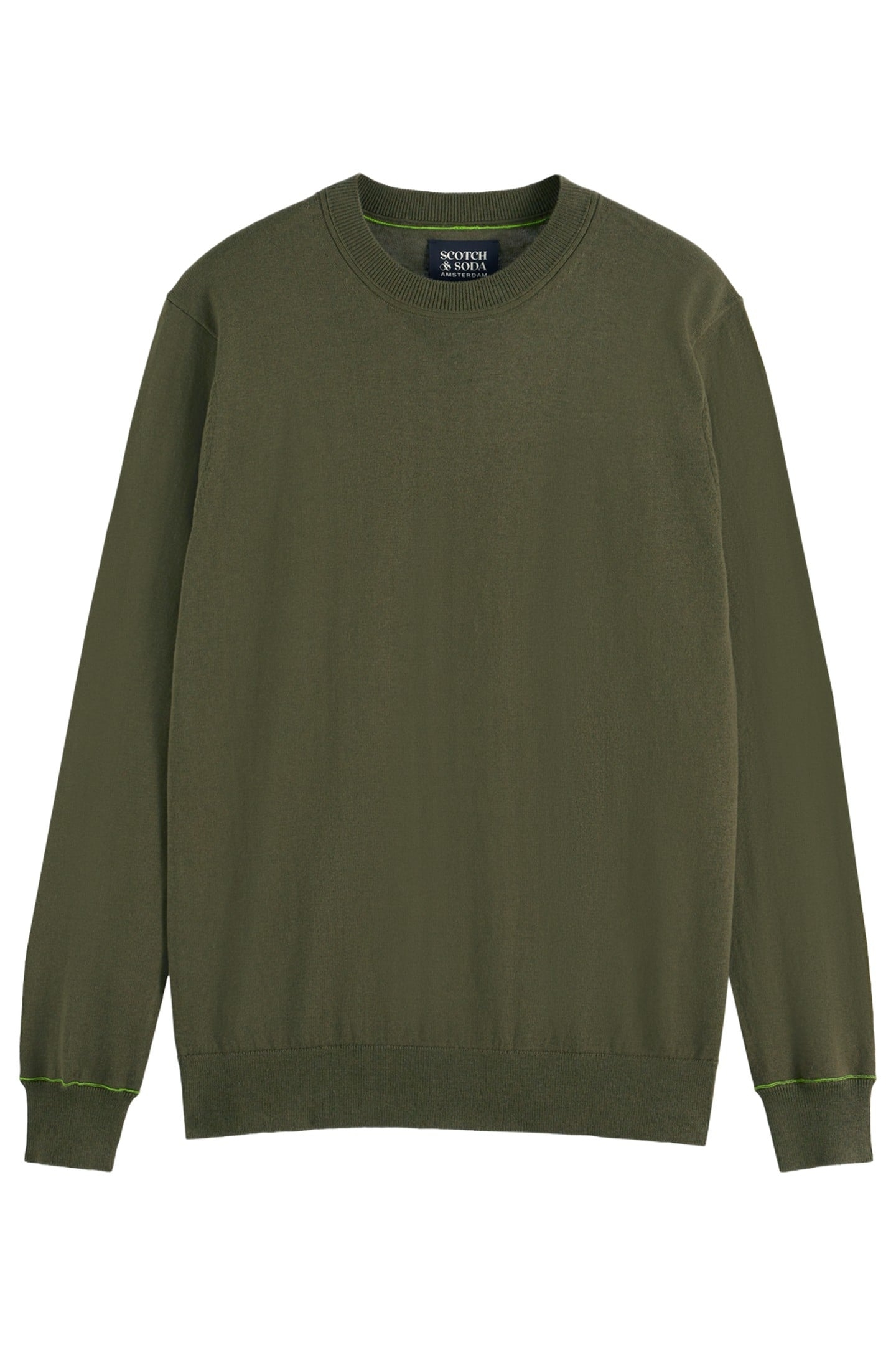 LINEN-BLEND REGULAR FIT CREWNECK CLASSIC GREEN 2