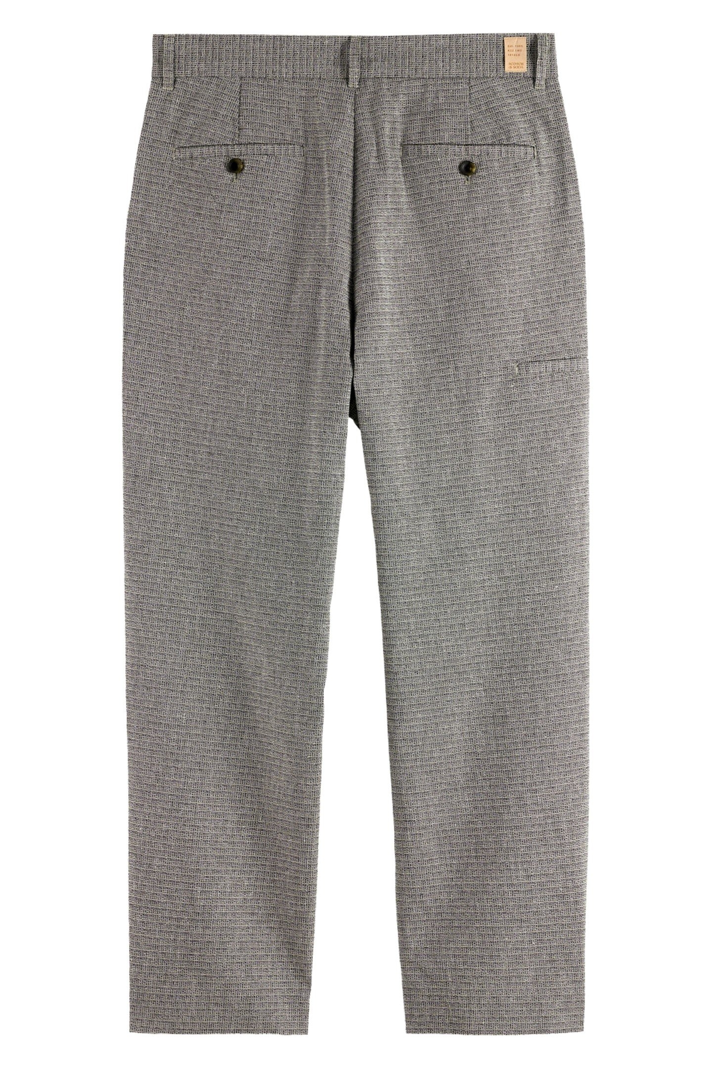 BASKET-WEAVE WIDE FIT COTTON/LINEN CHINO SOFT CAMEL MINI PAT 3