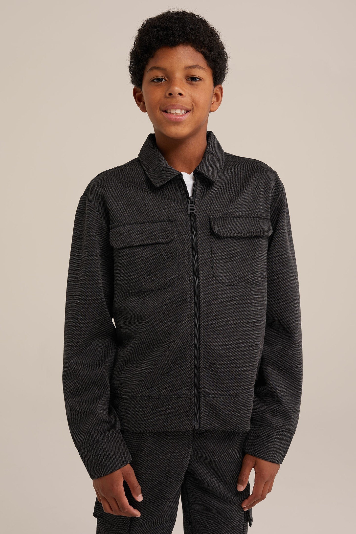 BOYS CARDIGAN WITH ZIPPER BLACK 1