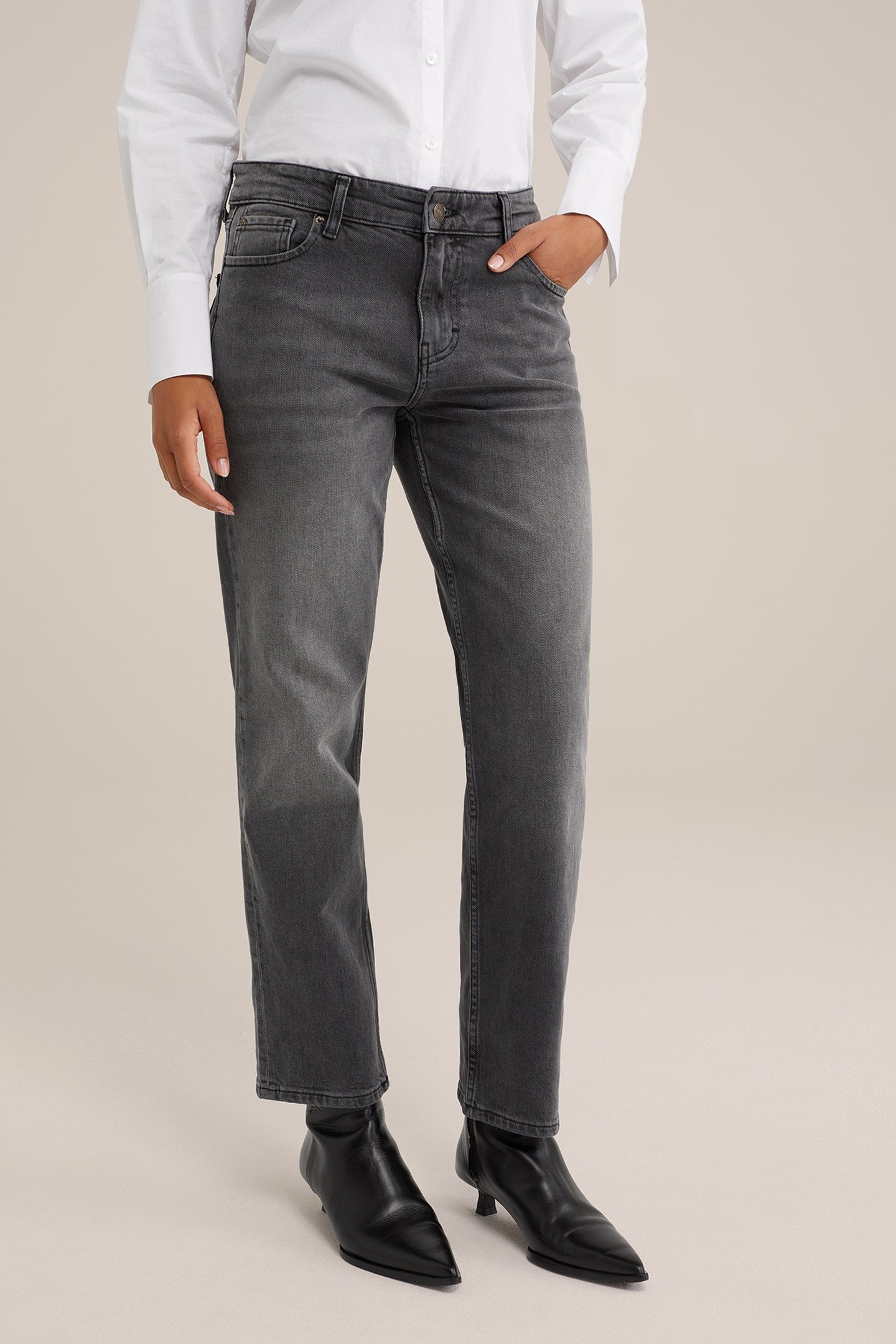 5-POCKET MID WAIST DARK GREY 1