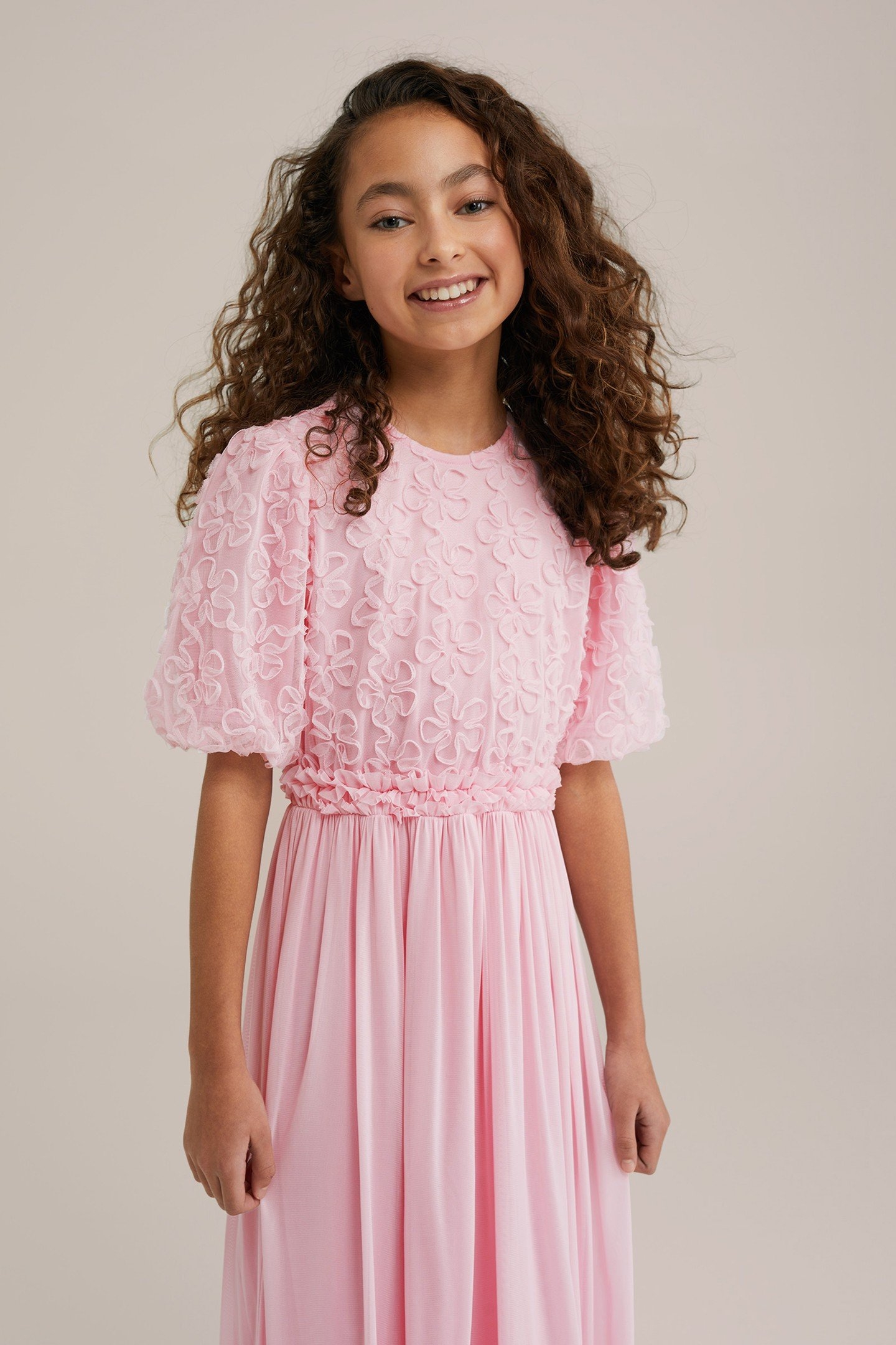 GIRLS DRESS MAXI LENGTH LIGHT PINK 3