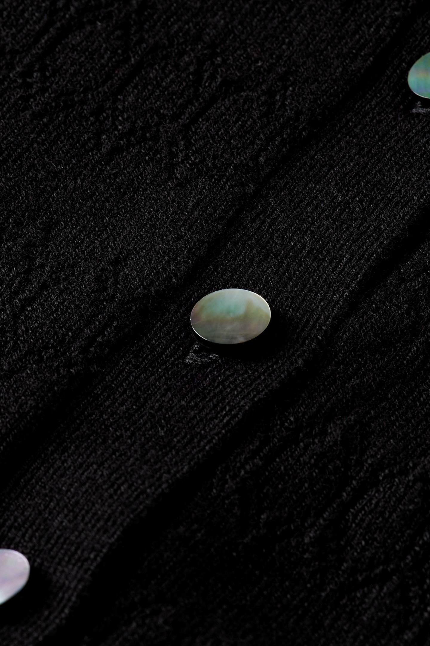 POINTELLE STITCH CREW NECK CARDIGAN BLACK 2