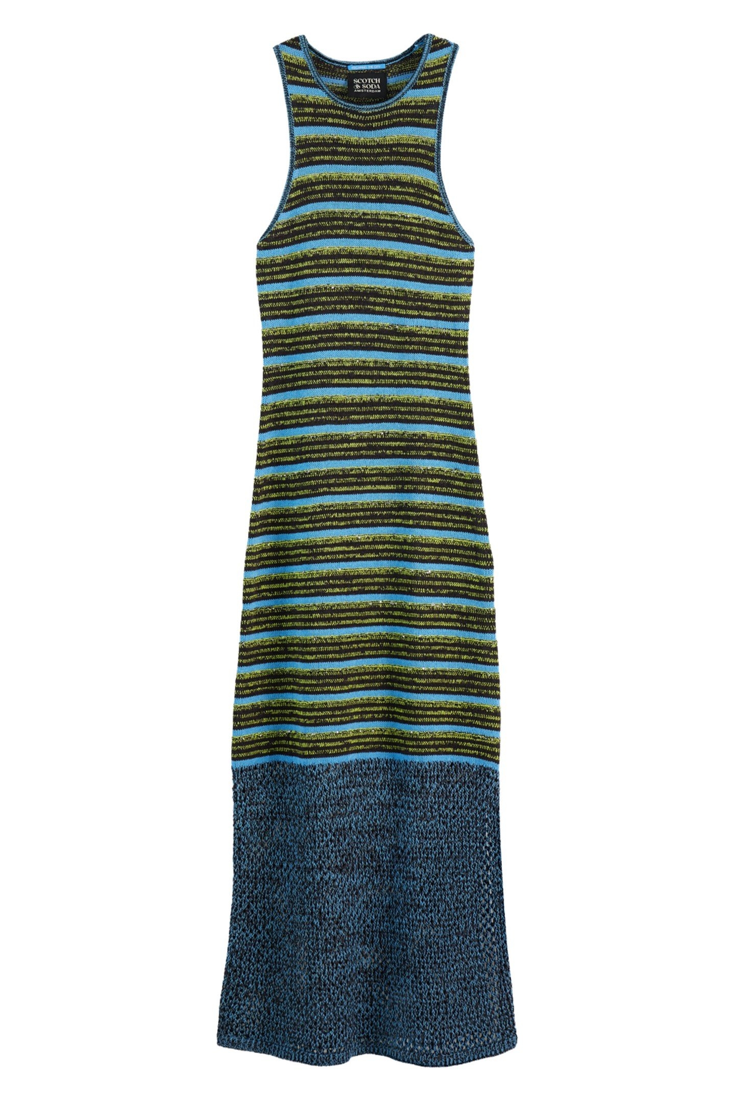 SEQUIN STRIPE KNITTED DRESS WASHED BLACK 4