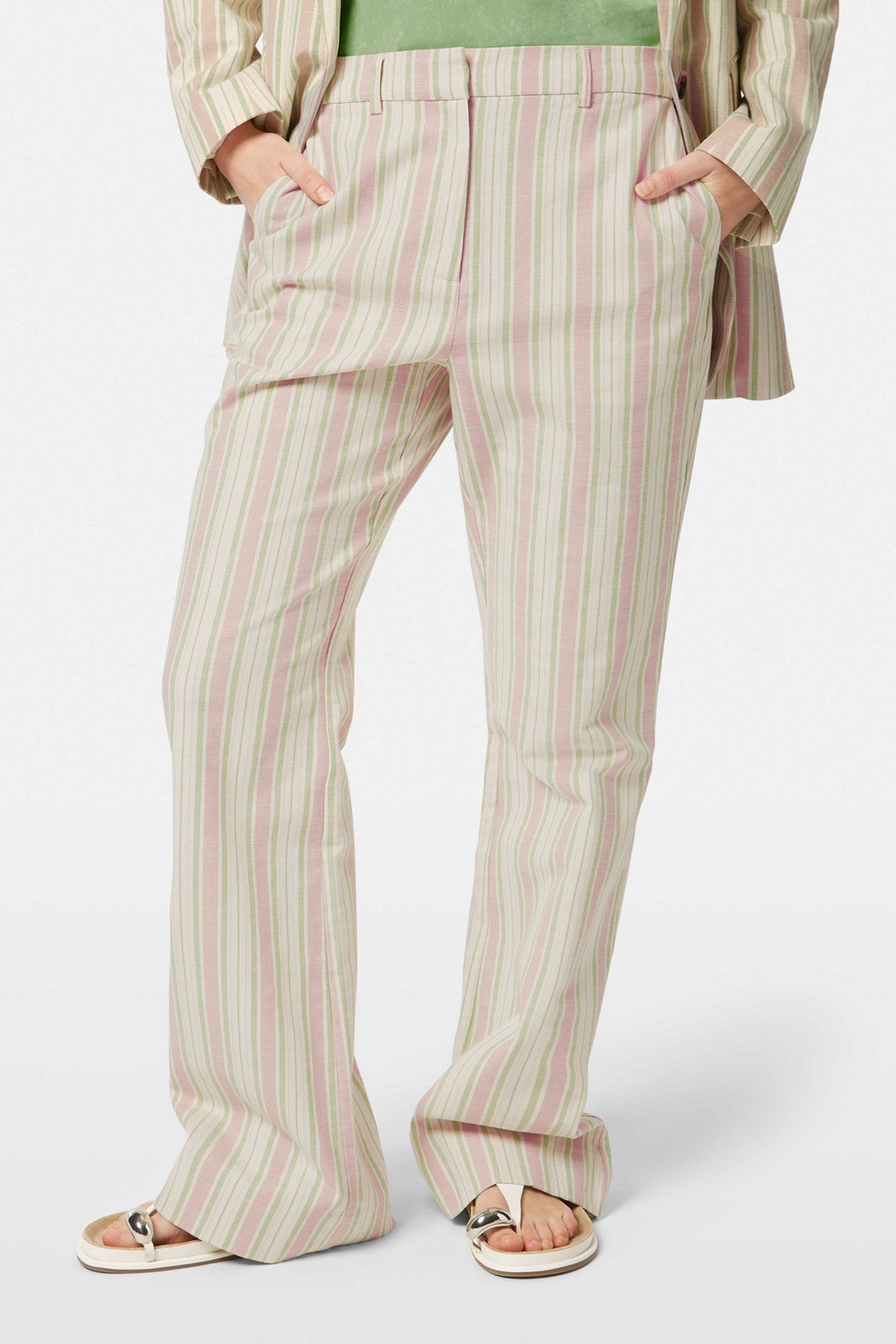 VIOLET LUREX COTTON BLEND PANT LUREX LINEN STRIPE 3