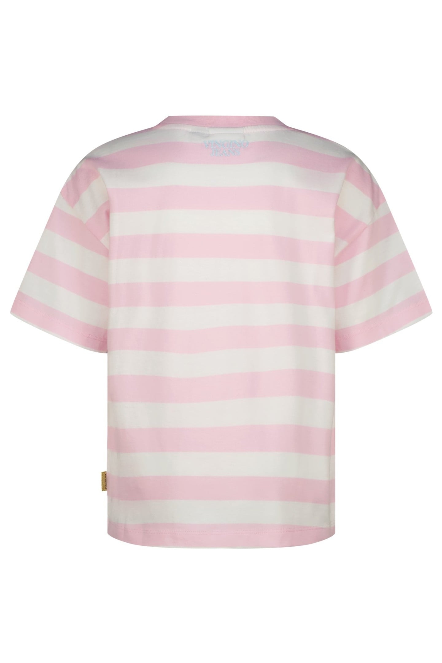 GIRLS BASIC STRIPE TEE T-SHIRT SHIMMER PINK 2