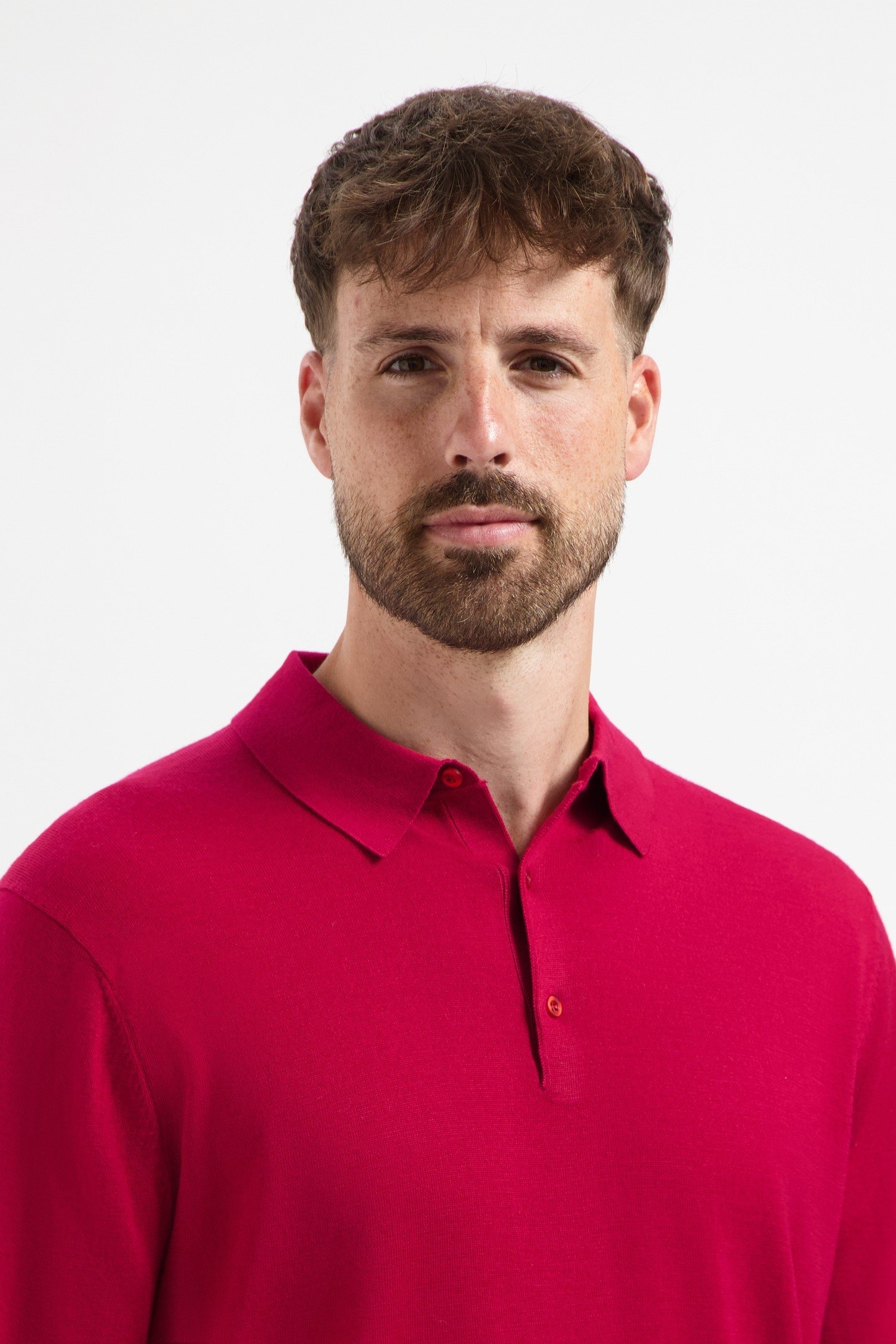 POLO LONG SLEEVE 100% MERINO PEPPER RED 3