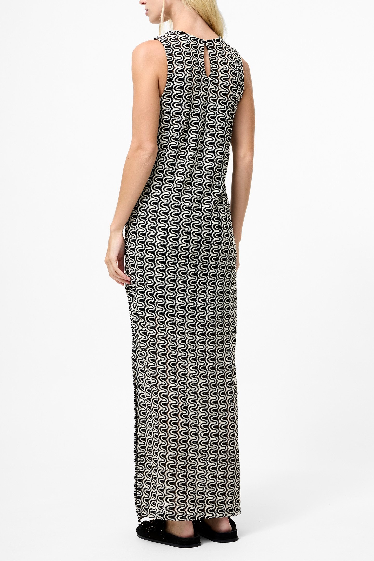 CARLY JERSEY LONG TUNIC BLACK/CREAM 3