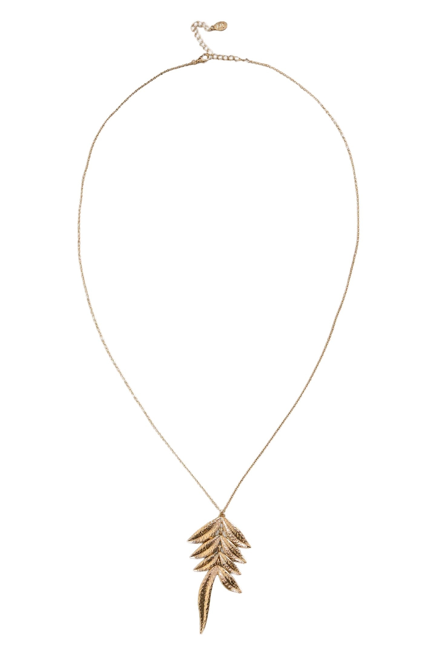ALLY LEAF PENDANT NECKLACE GOLD TONE METALLIC 2