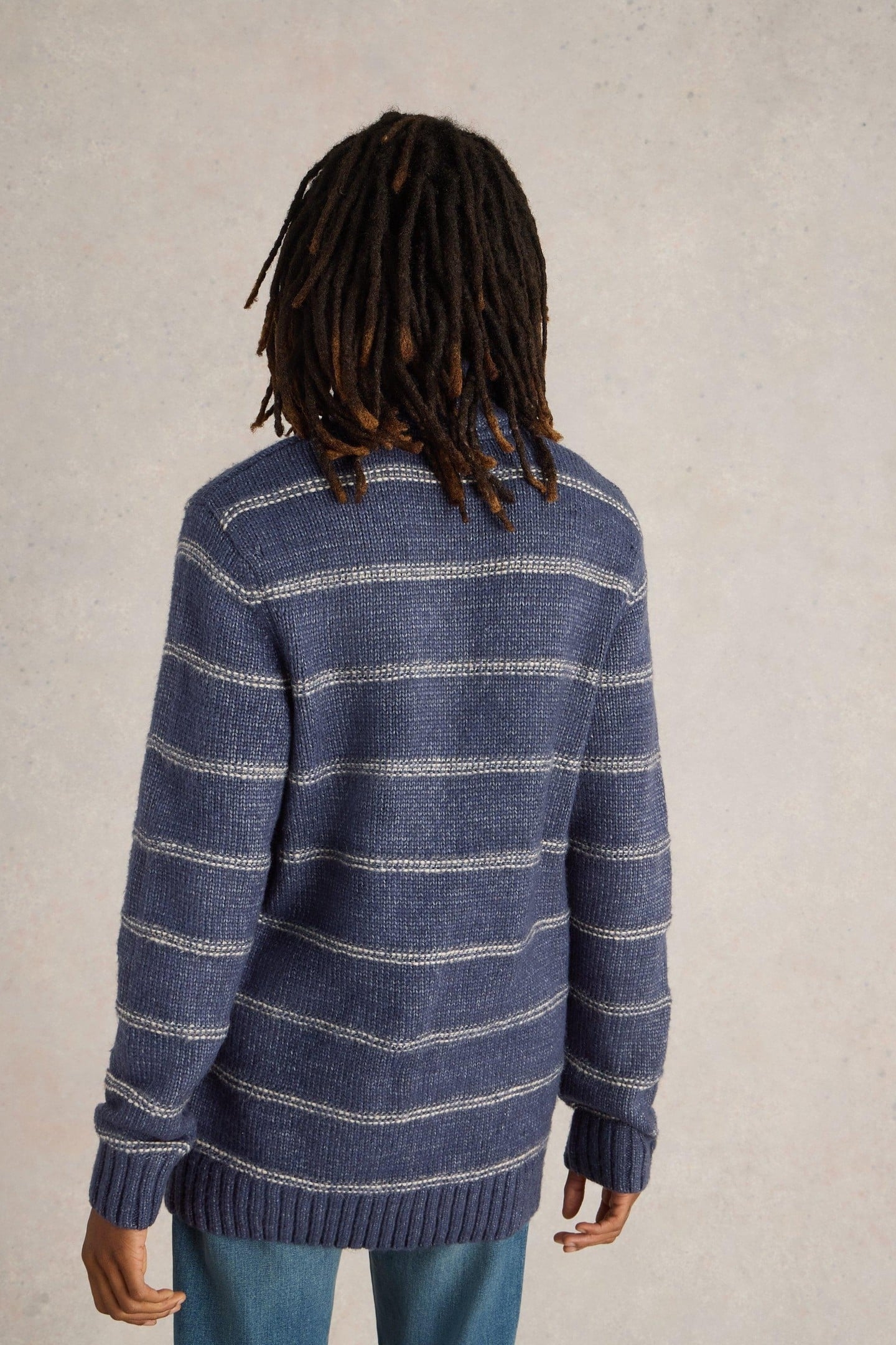 BRETON STRIPE BUTTON NECK NAVY MULTI 3